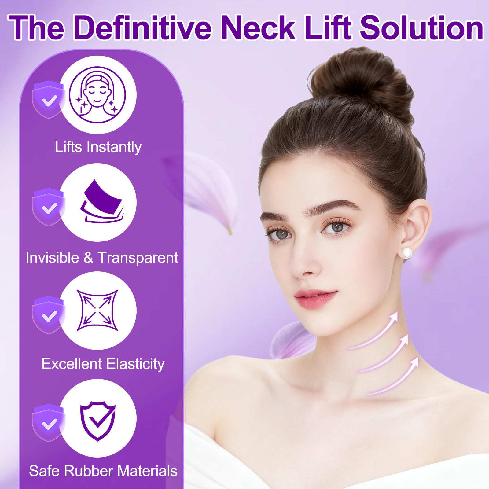 Loxbcin Neck Tape Lifting Invisible – 40+4 Strips for Neck & Face Contouring