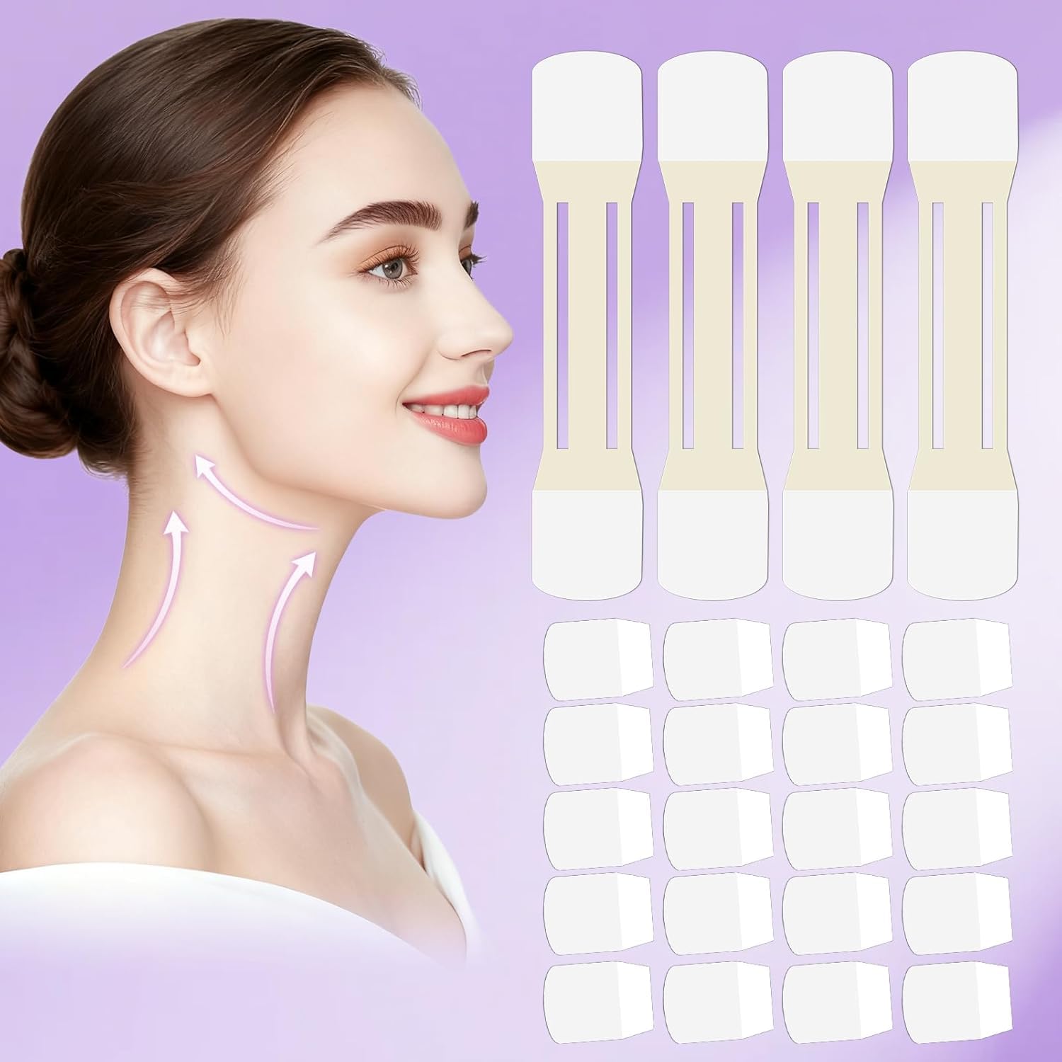 Loxbcin Neck Tape Lifting Invisible – 40+4 Strips for Neck & Face Contouring