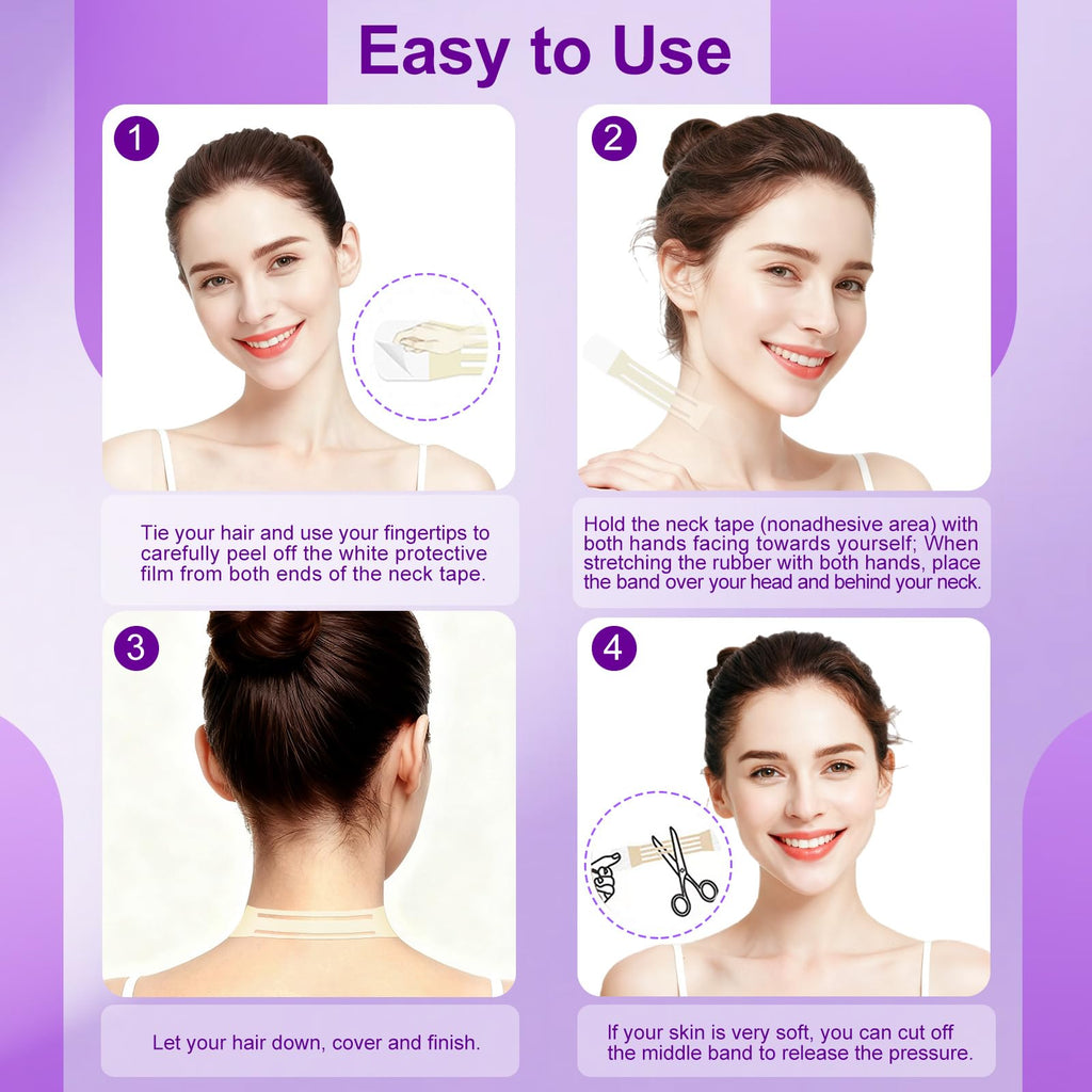 Loxbcin Neck Tape Lifting Invisible – 40+4 Strips for Neck & Face Contouring