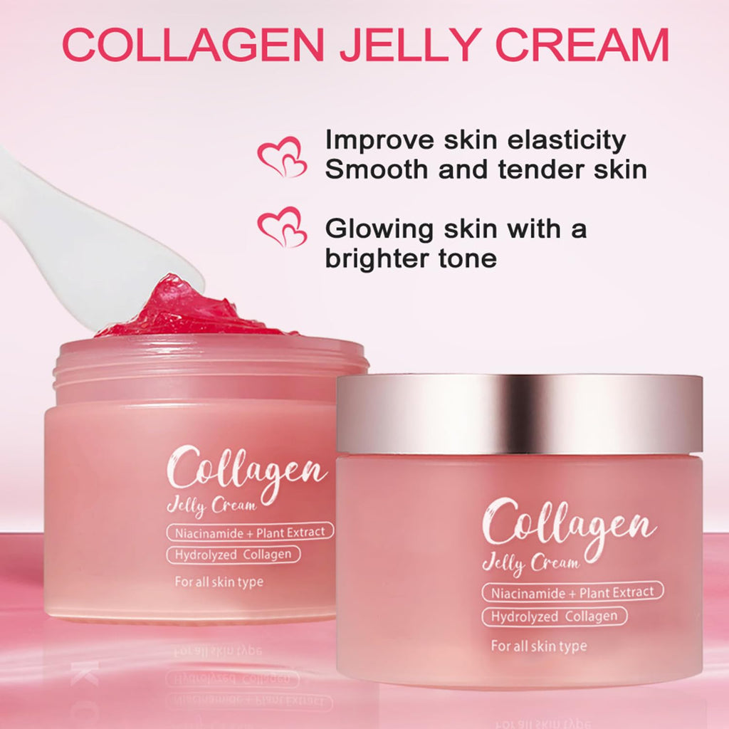 LOYOTICE Collagen Jelly Cream – Niacinamide & Freeze-Dried Hydrolyzed Collagen, 24h Hydration, Glowy Skin (3.38 fl oz)