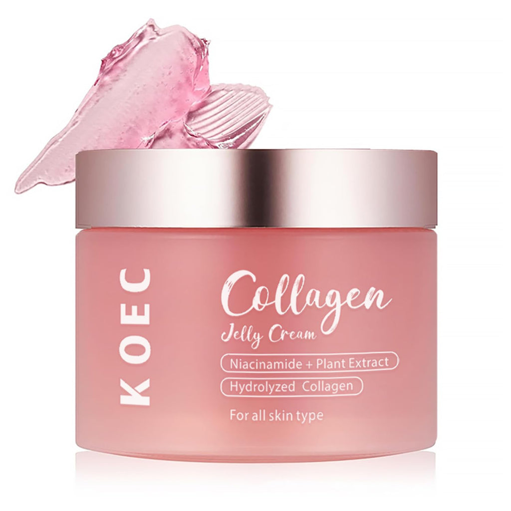 LOYOTICE Collagen Jelly Cream – Niacinamide & Freeze-Dried Hydrolyzed Collagen, 24h Hydration, Glowy Skin (3.38 fl oz)