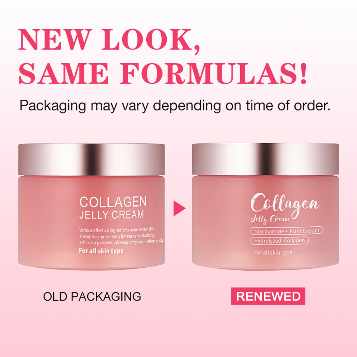 LOYOTICE Collagen Jelly Cream – Niacinamide & Freeze-Dried Hydrolyzed Collagen, 24h Hydration, Glowy Skin (3.38 fl oz)
