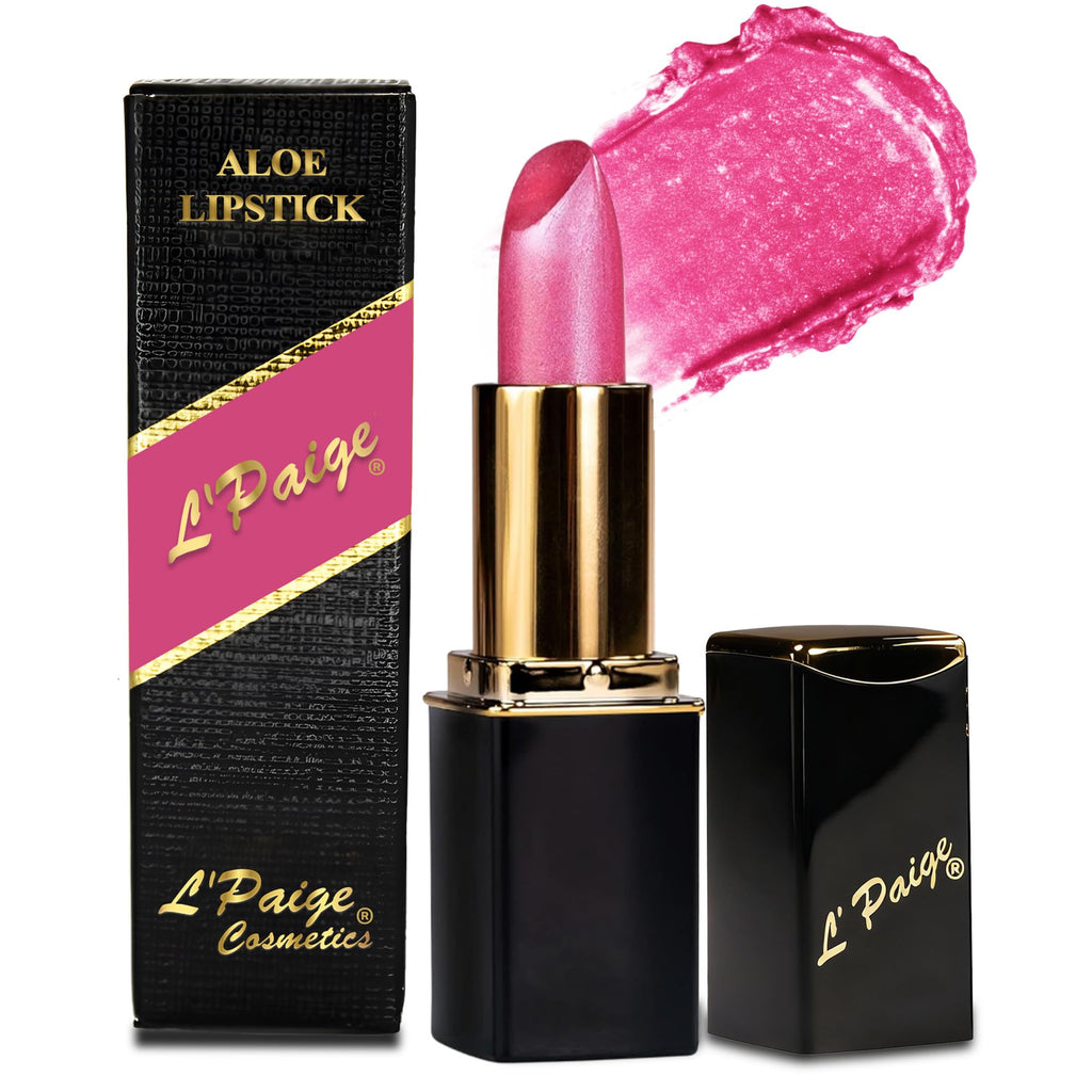 L'Paige Designer Lipstick Frosted Amethyst Sheen – Cool Berry Pink, Aloe Vera-Based Moisturizing Formula (Shade L53)