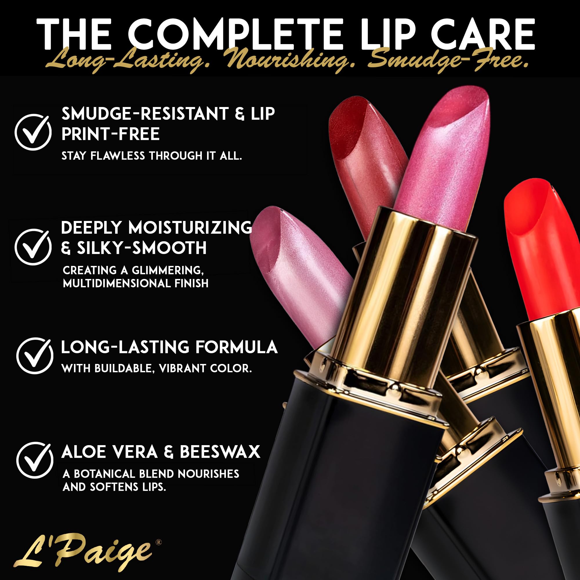 L'Paige Designer Lipstick Frosted Amethyst Sheen – Cool Berry Pink, Aloe Vera-Based Moisturizing Formula (Shade L53)