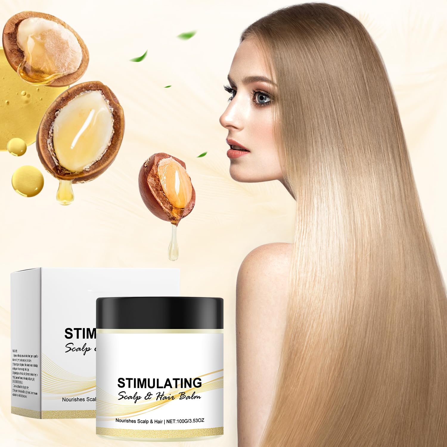 LSROUMEL Stimulating Scalp & Hair Balm — Nourishes Scalp & Hair (Shea & Mango Butter) 2PCS
