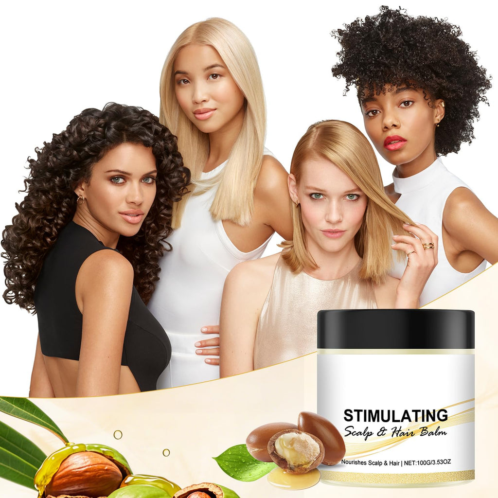 LSROUMEL Stimulating Scalp & Hair Balm — Nourishes Scalp & Hair (Shea & Mango Butter) 2PCS