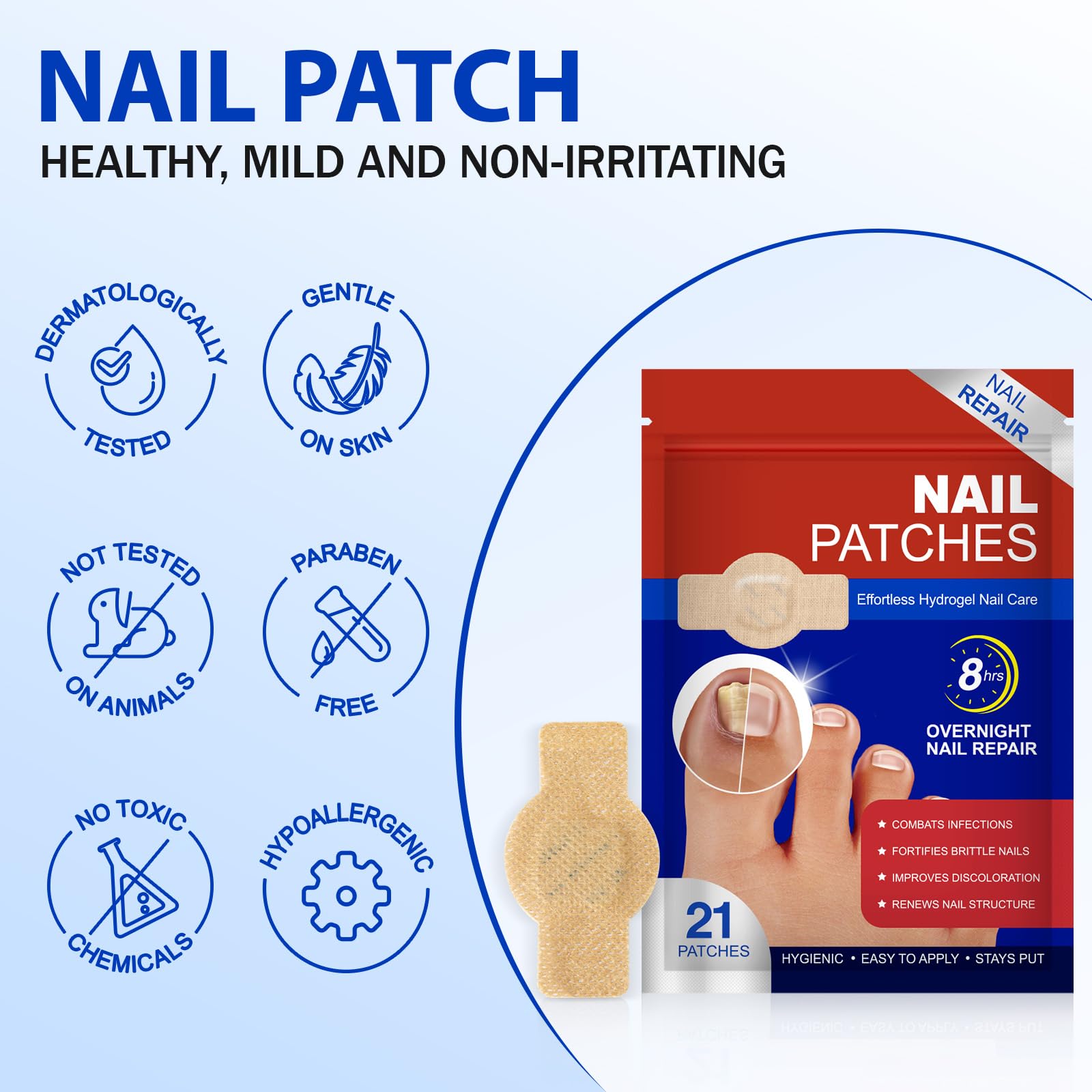 LTQXGT Fungal Nail Patches – Extra Strength Toenail Patches (21 Pcs)