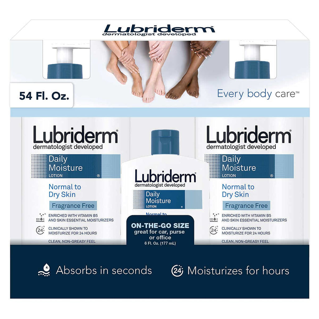 Lubriderm Daily Moisture Lotion Fragrance Free – 3-Pack