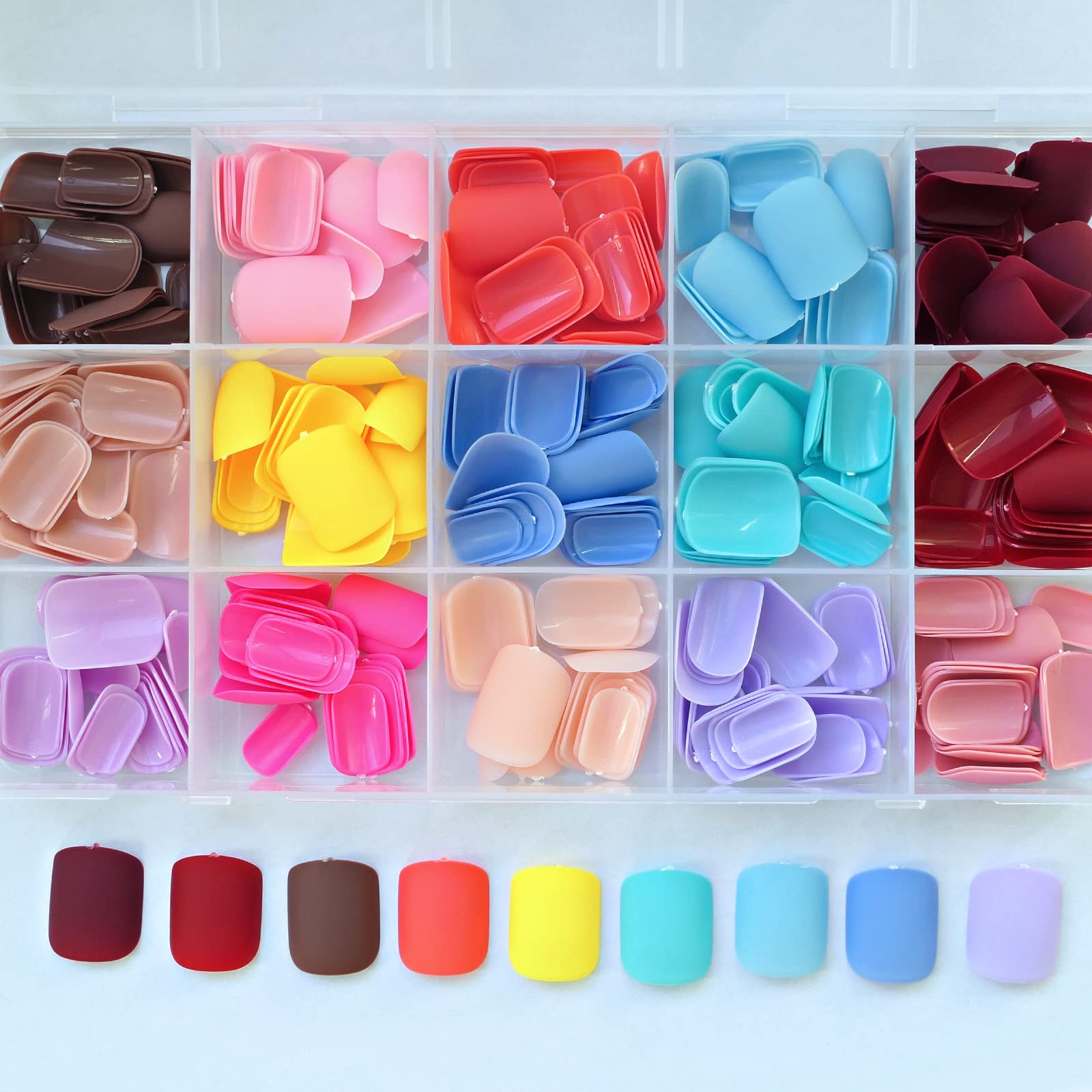 LuckForever 360pc Kids Press-On Nails – Matte Short Square Full Cover Kit