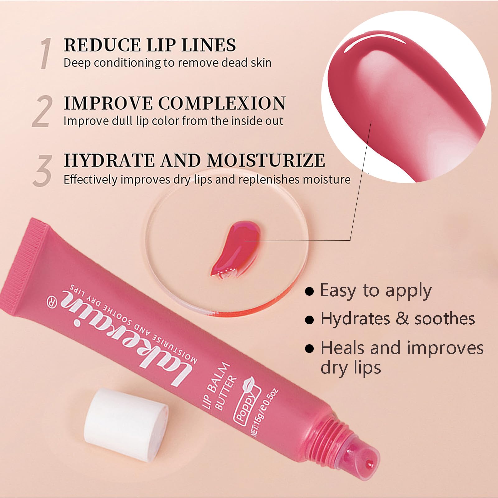 LuckNest 3 Color Glossy Lip Balm – Moisturizing, Non-Sticky High-Shine Lip Glow