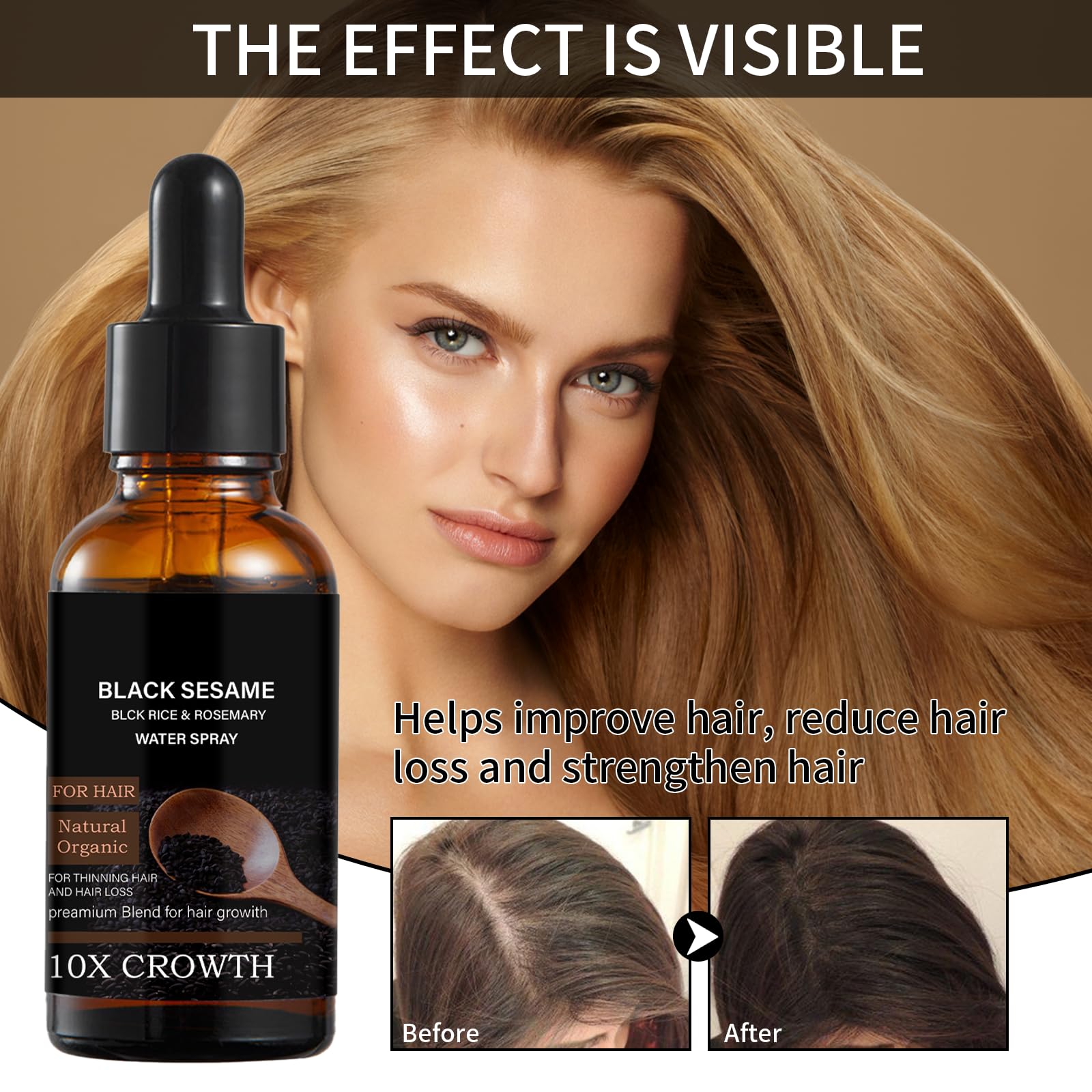 Lucksun Black Sesame Hair Growth Oil – Volumizing & Nourishing Serum, 2 x 30ml