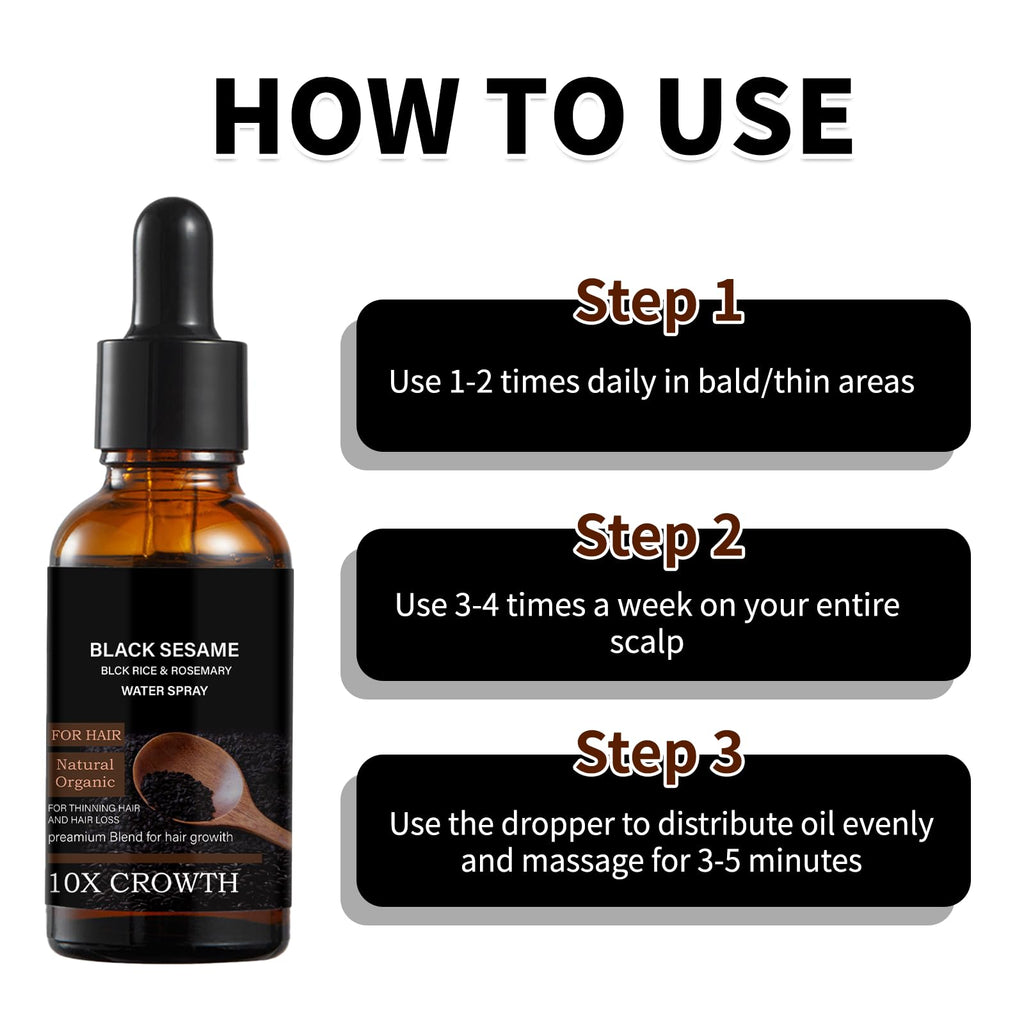 Lucksun Black Sesame Hair Growth Oil – Volumizing & Nourishing Serum, 2 x 30ml