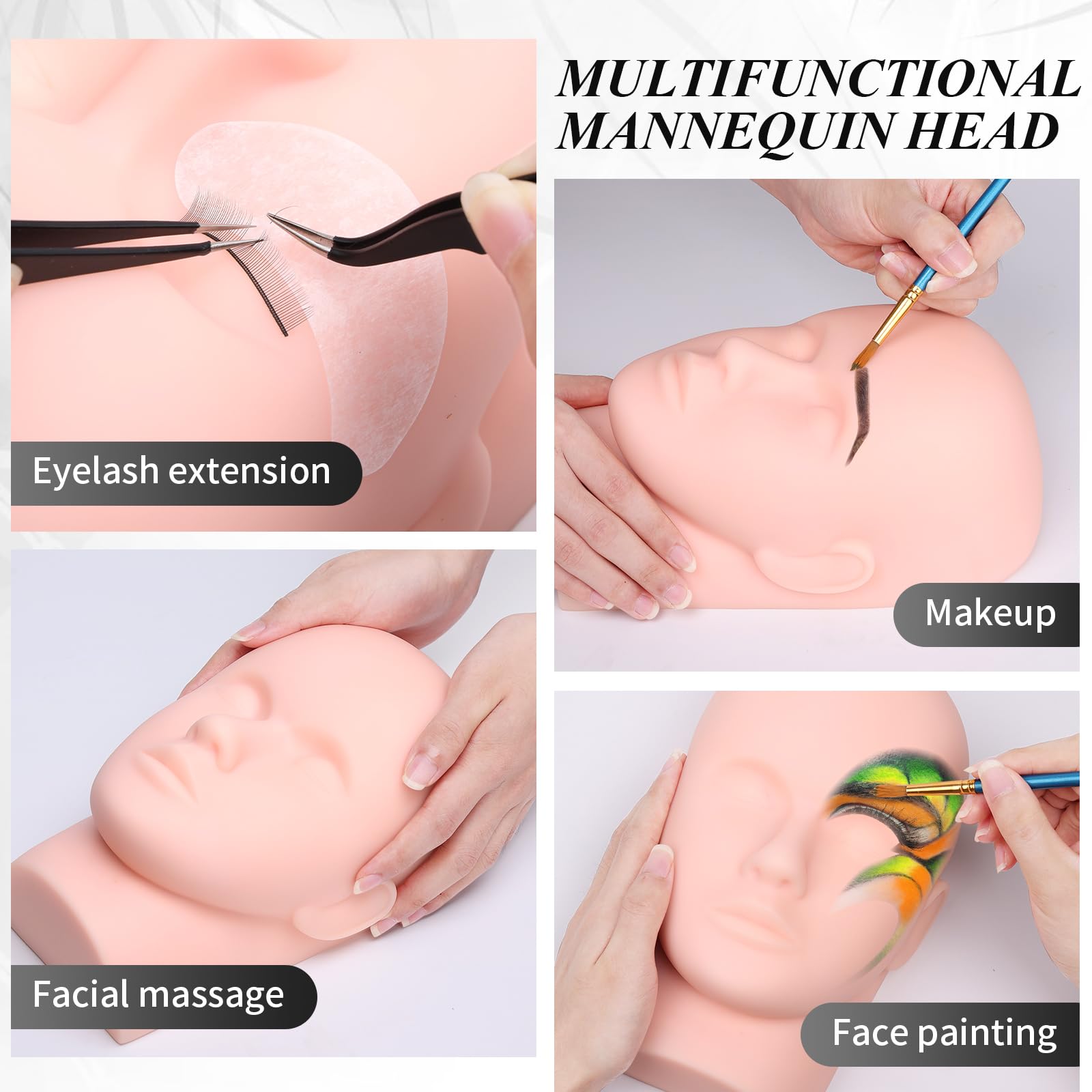 Lucomb Eyelash Training Kit — Complete Practice Set with Mannequin Head