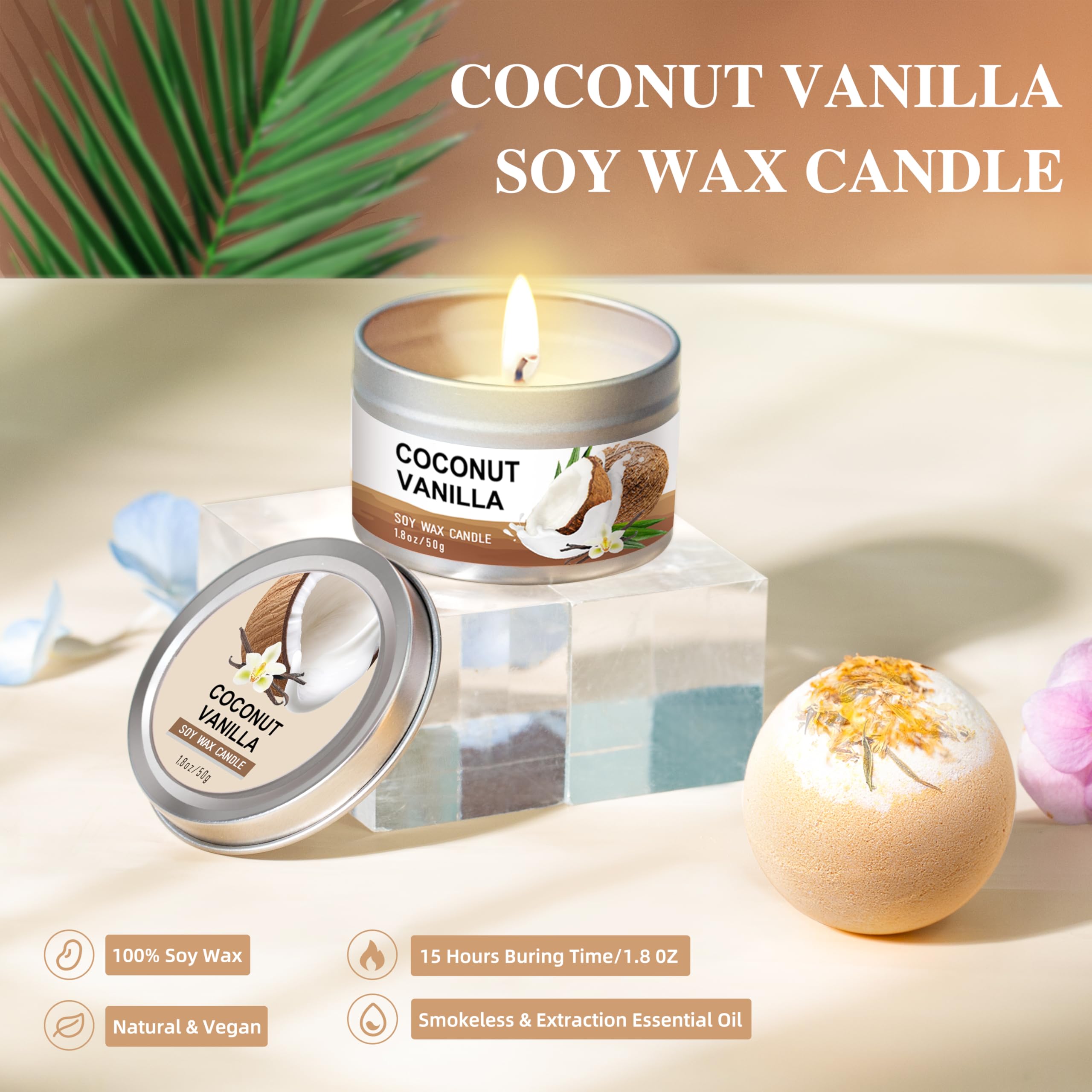 LUCOTIYA Vanilla Coconut Spa Gift Set – 8-Piece Bath & Body Gift for Women