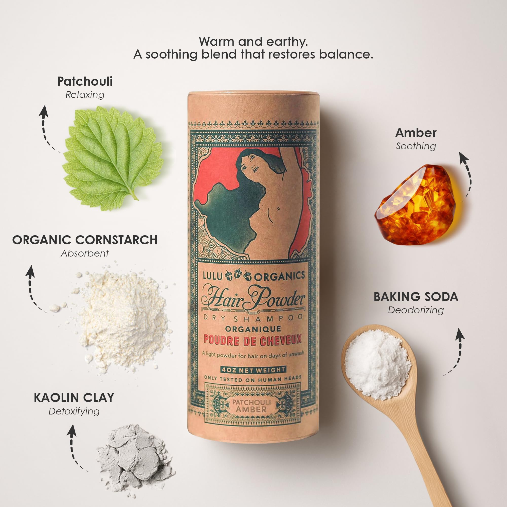 Lulu Organics Dry Shampoo Powder - Non-Aerosol, Talc-Free, Paraben-Free for Dark, Blonde or Oily Hair | 4oz