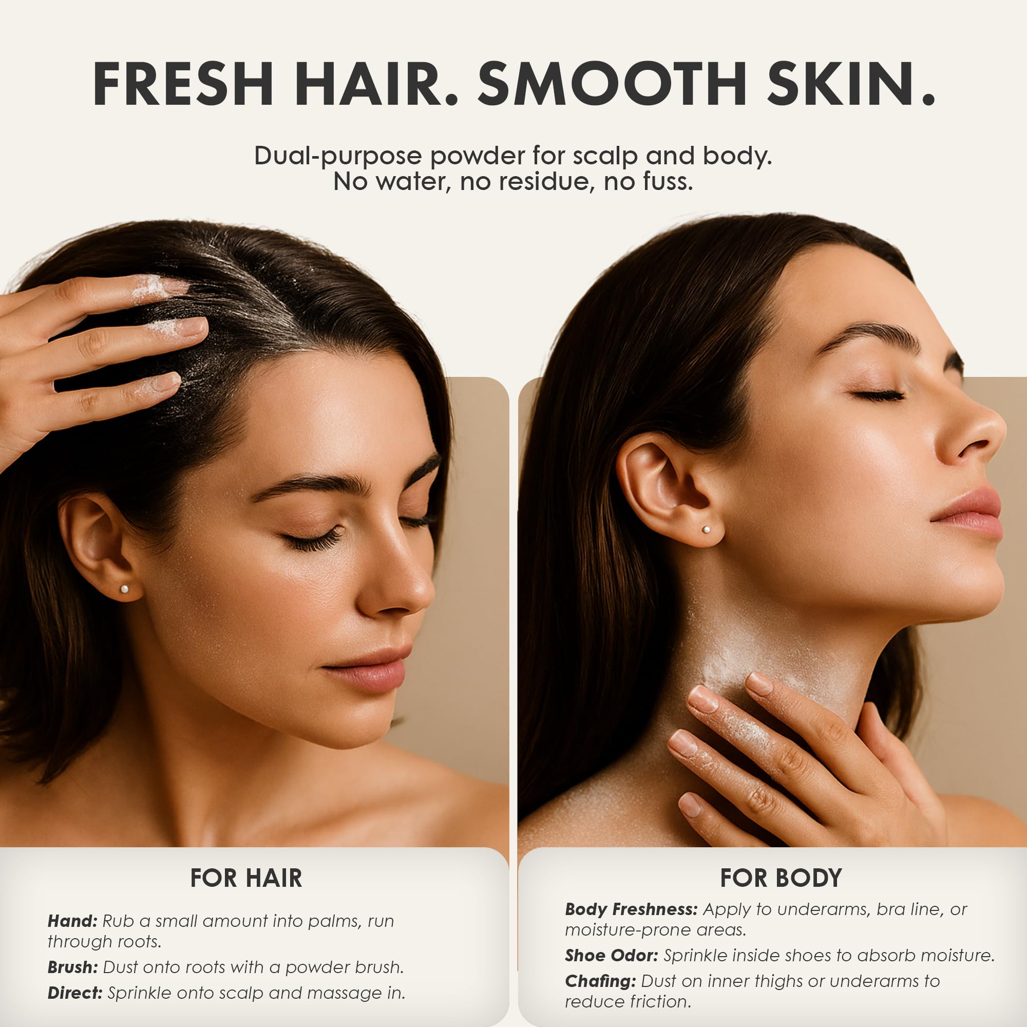 Lulu Organics Dry Shampoo Powder - Non-Aerosol, Talc-Free, Paraben-Free for Dark, Blonde or Oily Hair | 4oz