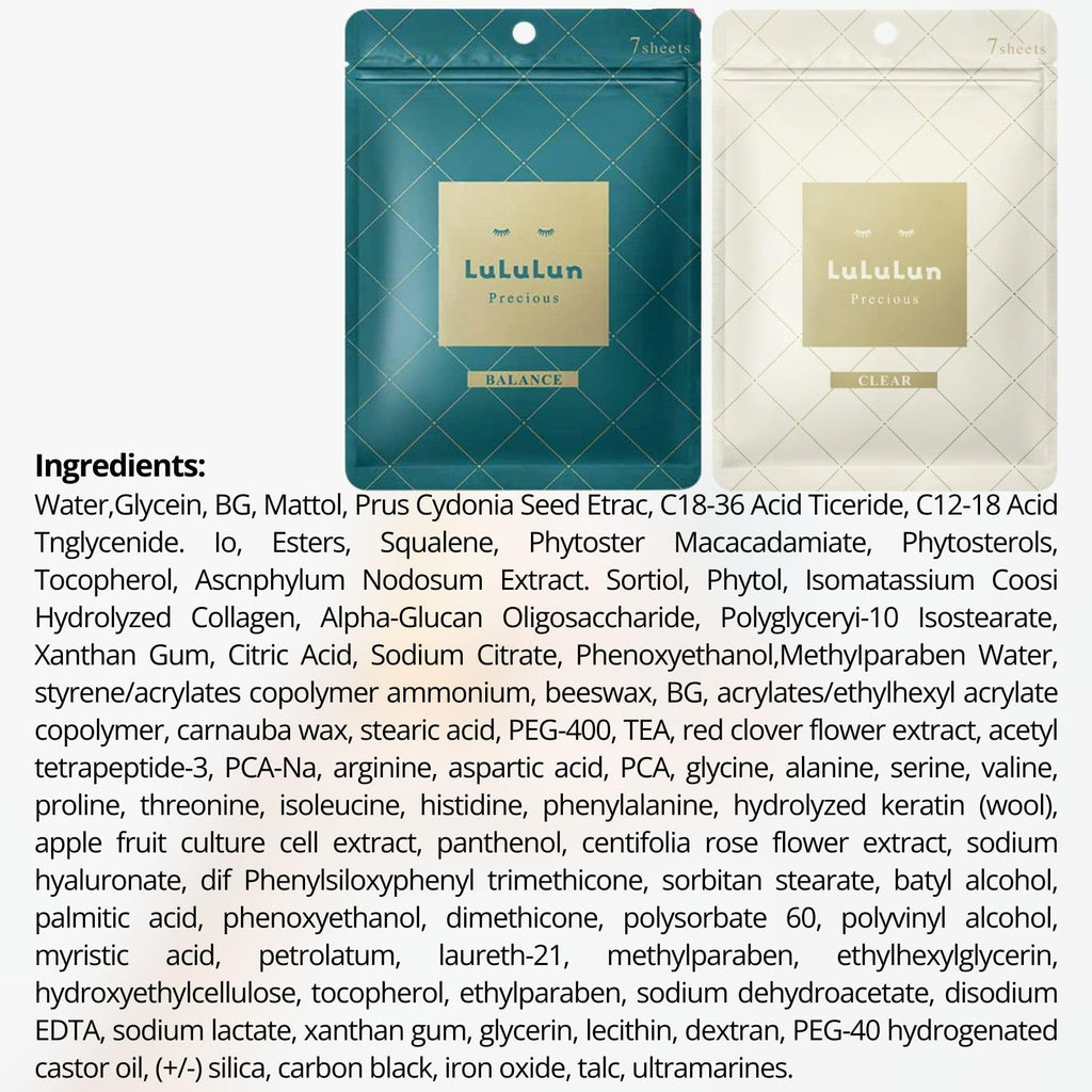 Lululun Precious Duo — 14 Sheet Anti-Aging Masks with Rose & Collagen