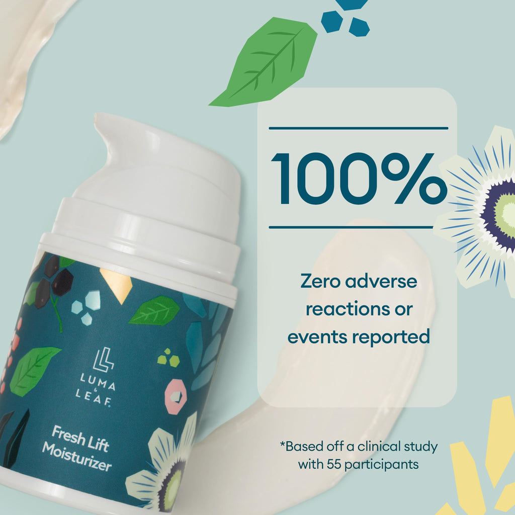 LUMA & LEAF Fresh Lift Peptide Moisturizer | Hyaluronic Acid & Hibiscus, Daily Anti-Aging Cream | 1.7 fl oz