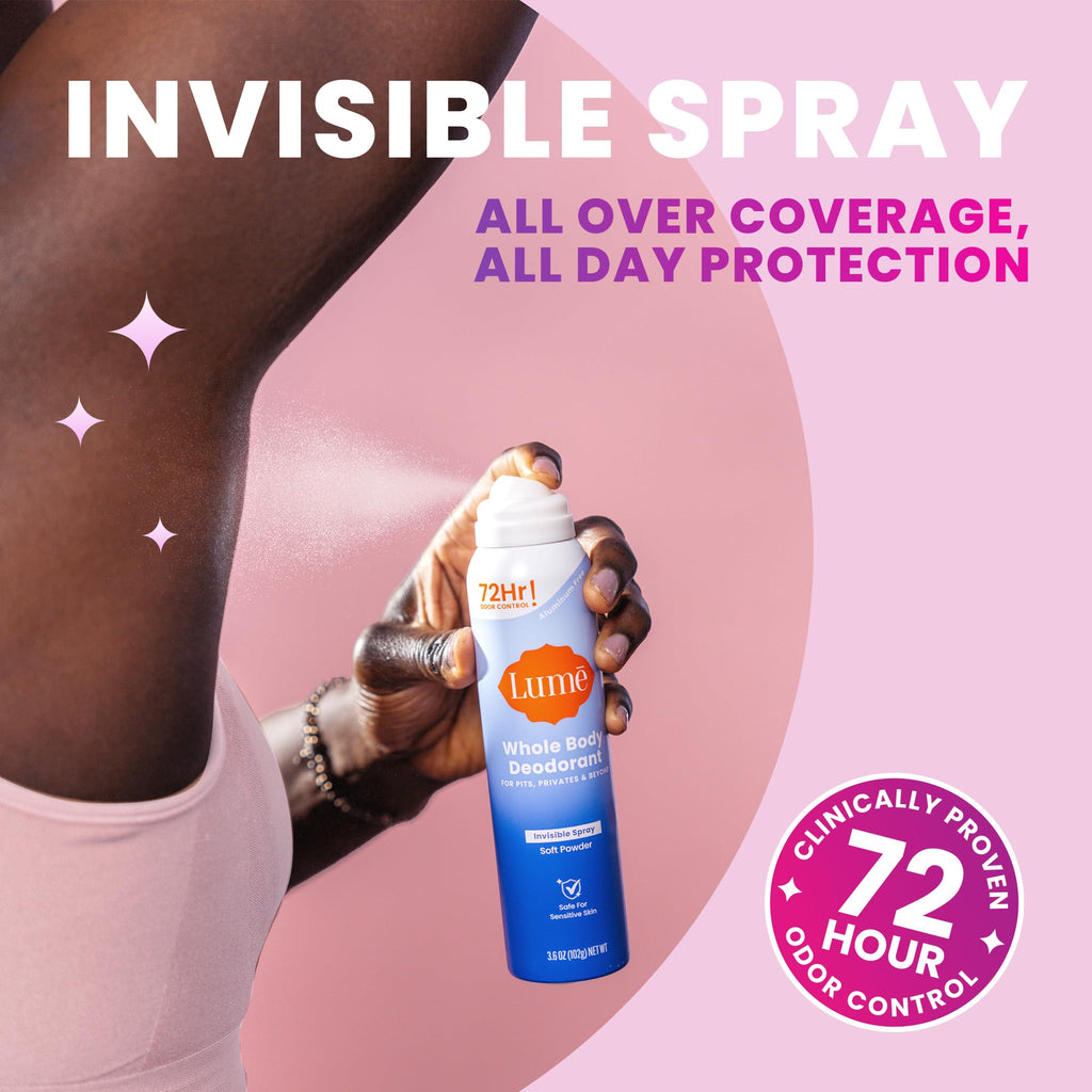 Lume Invisible Spray Deodorant for Women – 2-Piece Soft Powder Bundle