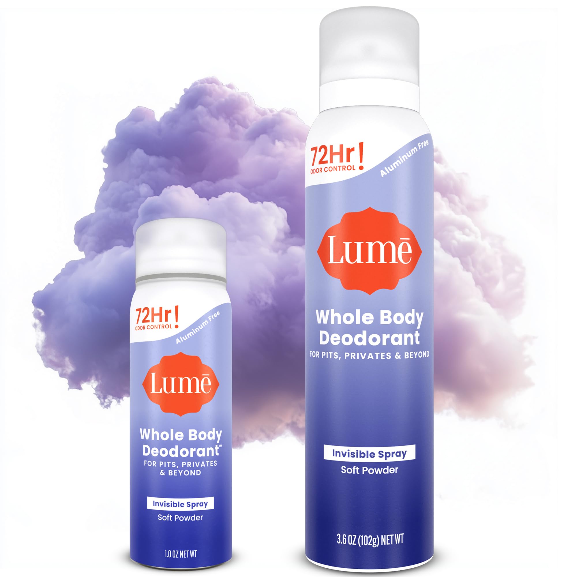 Lume Invisible Spray Deodorant for Women – 2-Piece Soft Powder Bundle