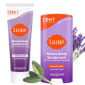 Lume Whole Body Deodorant Bundle - Lavender Sage Cream & Solid, Aluminum Free, 72-Hour Odor Control