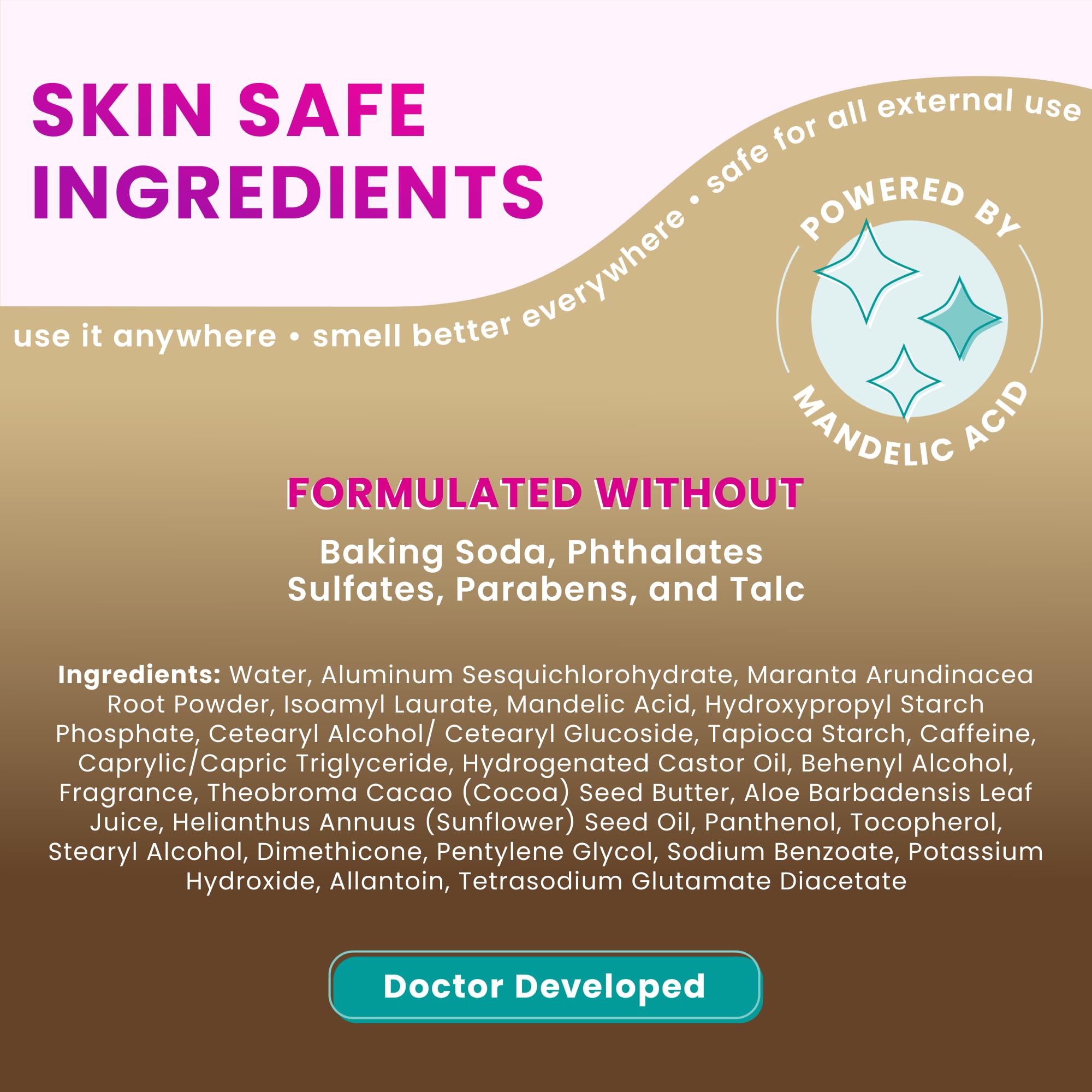 Lume Whole Body Deodorant - Invisible Cream Tube | 72-Hour Odor Control | Aluminum & Baking Soda Free | Vanilla Bliss