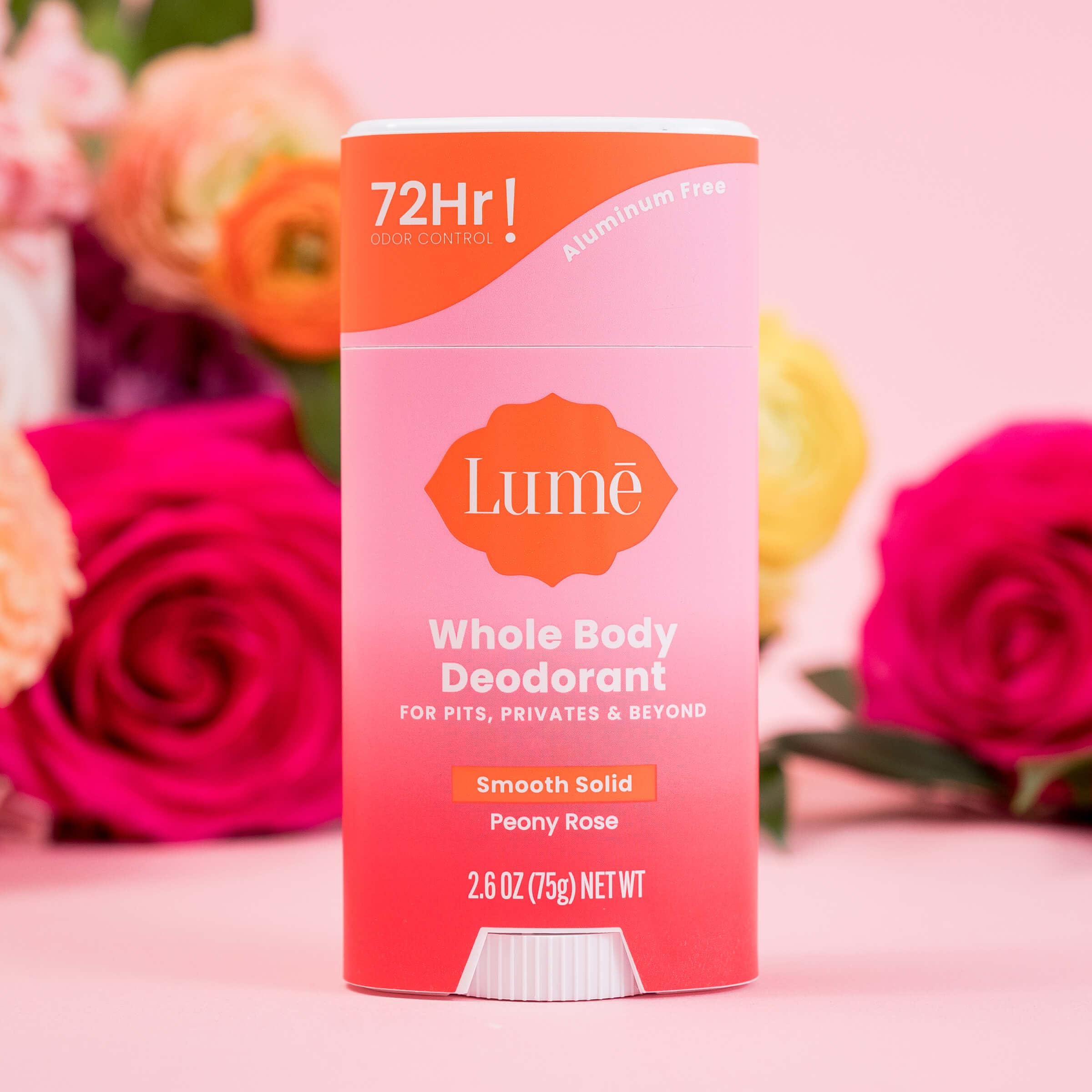 Lume Whole Body Deodorant & Soap Bundle — Peony Rose, Aluminum-Free, 2x 2.6 oz Deodorant + 2x 5 oz Soap