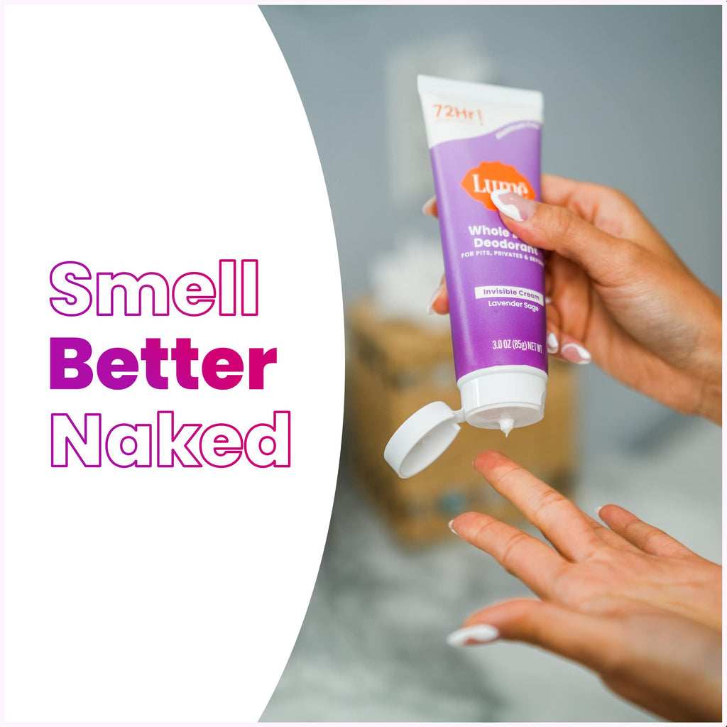 Lume Whole Body Deodorant - Lavender Sage | 72 Hour Odor Control, Aluminum Free & Baking Soda Free, 3 oz Tube (Pack of 2)