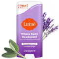 Lume Whole Body Deodorant - Invisible Cream Stick, 72 Hour Odor Control, Aluminum-Free, Baking Soda-Free, Lavender Sage