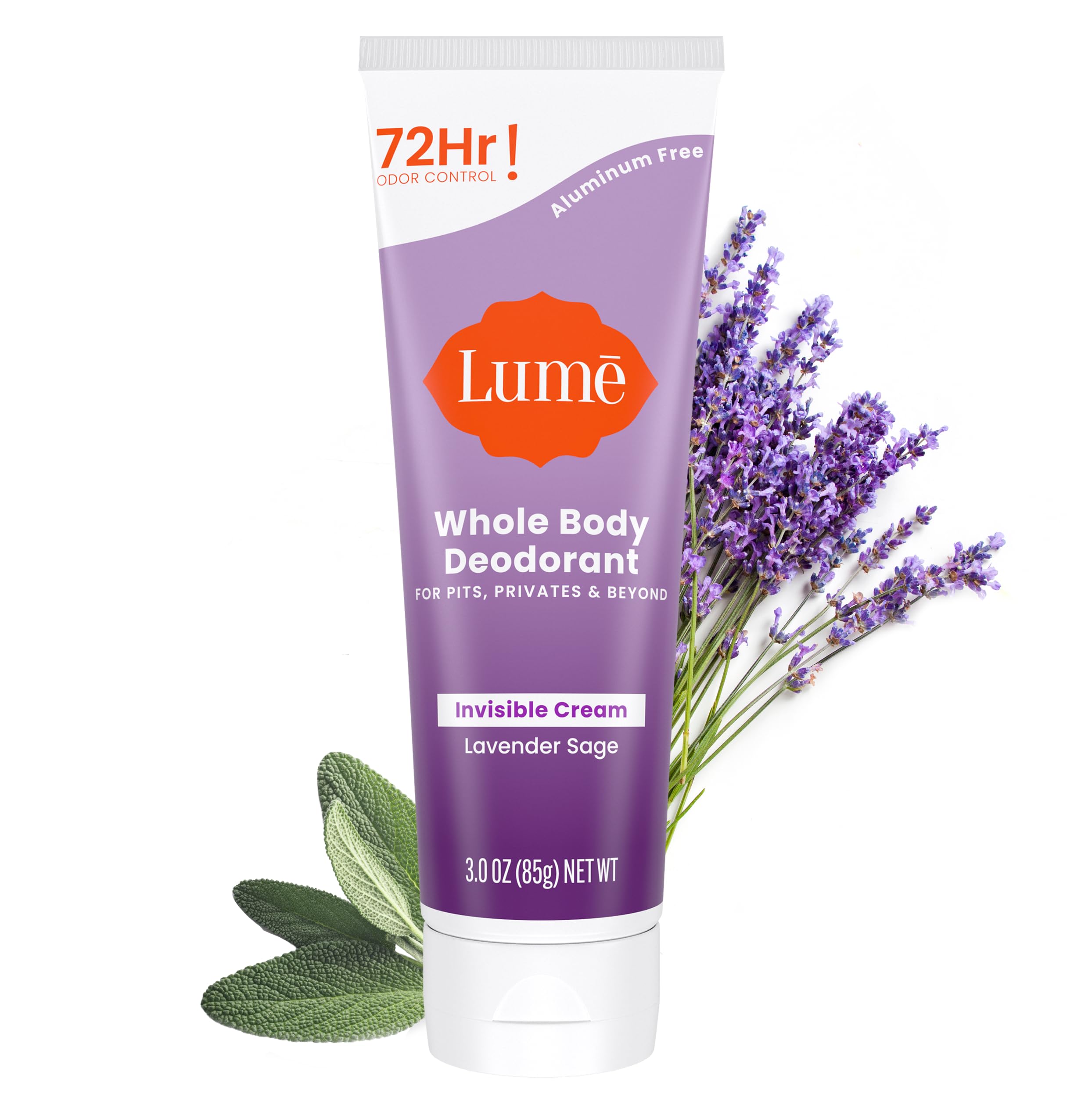 Lume Whole Body Deodorant - Lavender Sage | Aluminum-Free, 72-Hour Odor Control