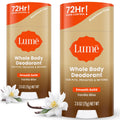 Lume Whole Body Deodorant Vanilla Bliss – Aluminum-Free, Baking Soda Free, 72-Hour Odor Control (2-Pack)