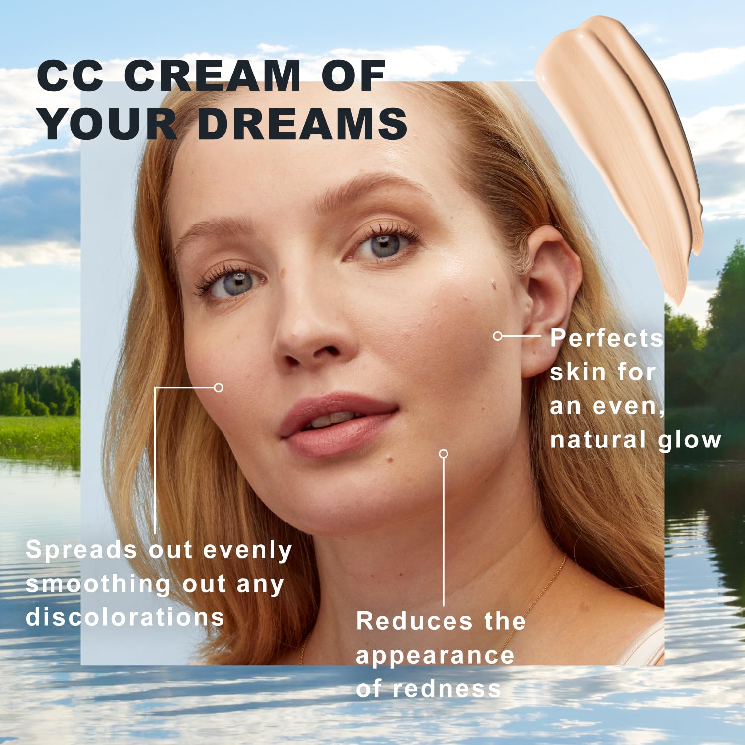 Lumene Color Correcting CC Cream - Lightweight, Medium Coverage, Vegan - Redness-Reducing Face Makeup - Fair (1 fl oz)