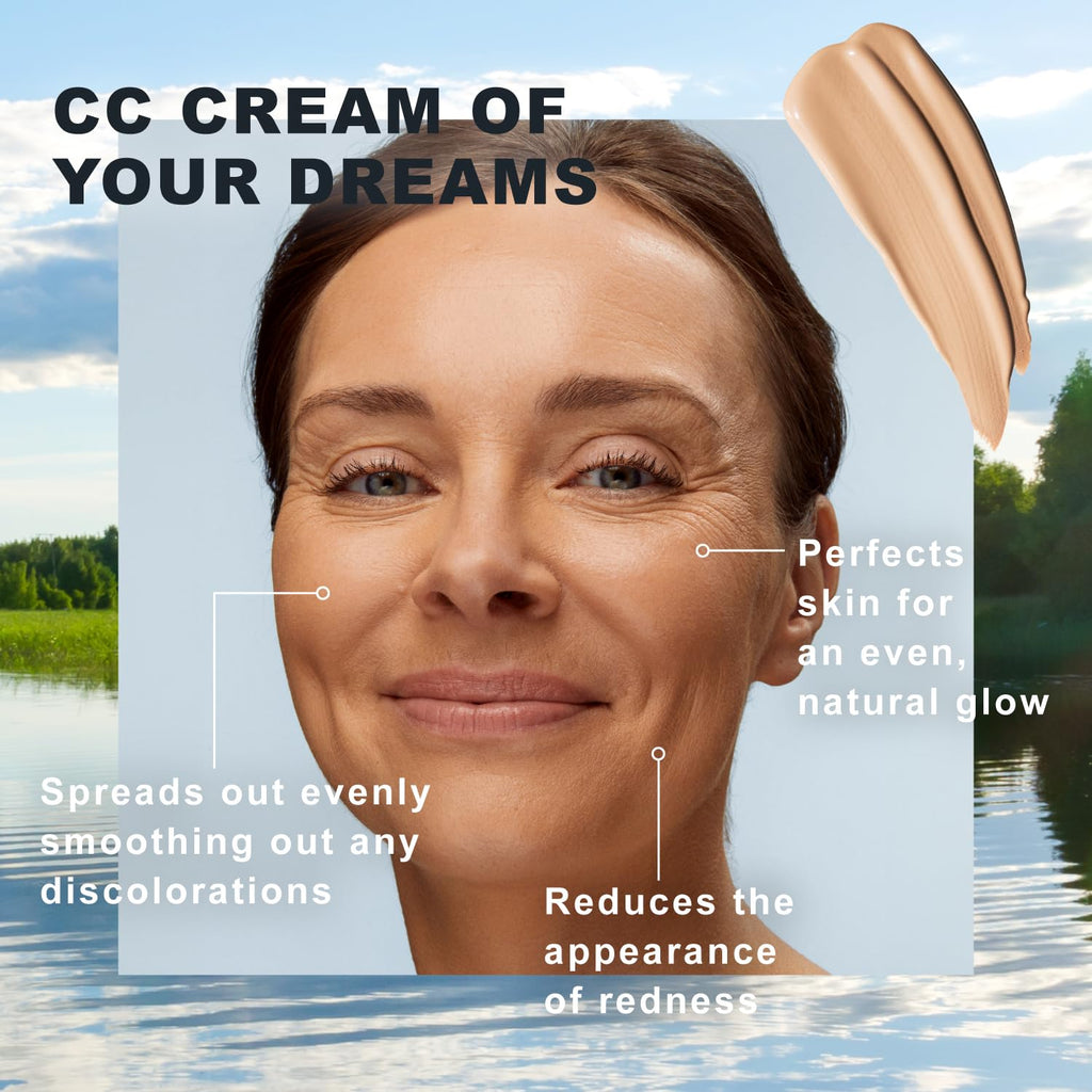 Lumene Color Correcting CC Cream — Lightweight Foundation, Tan Shade, Medium Coverage, Vegan