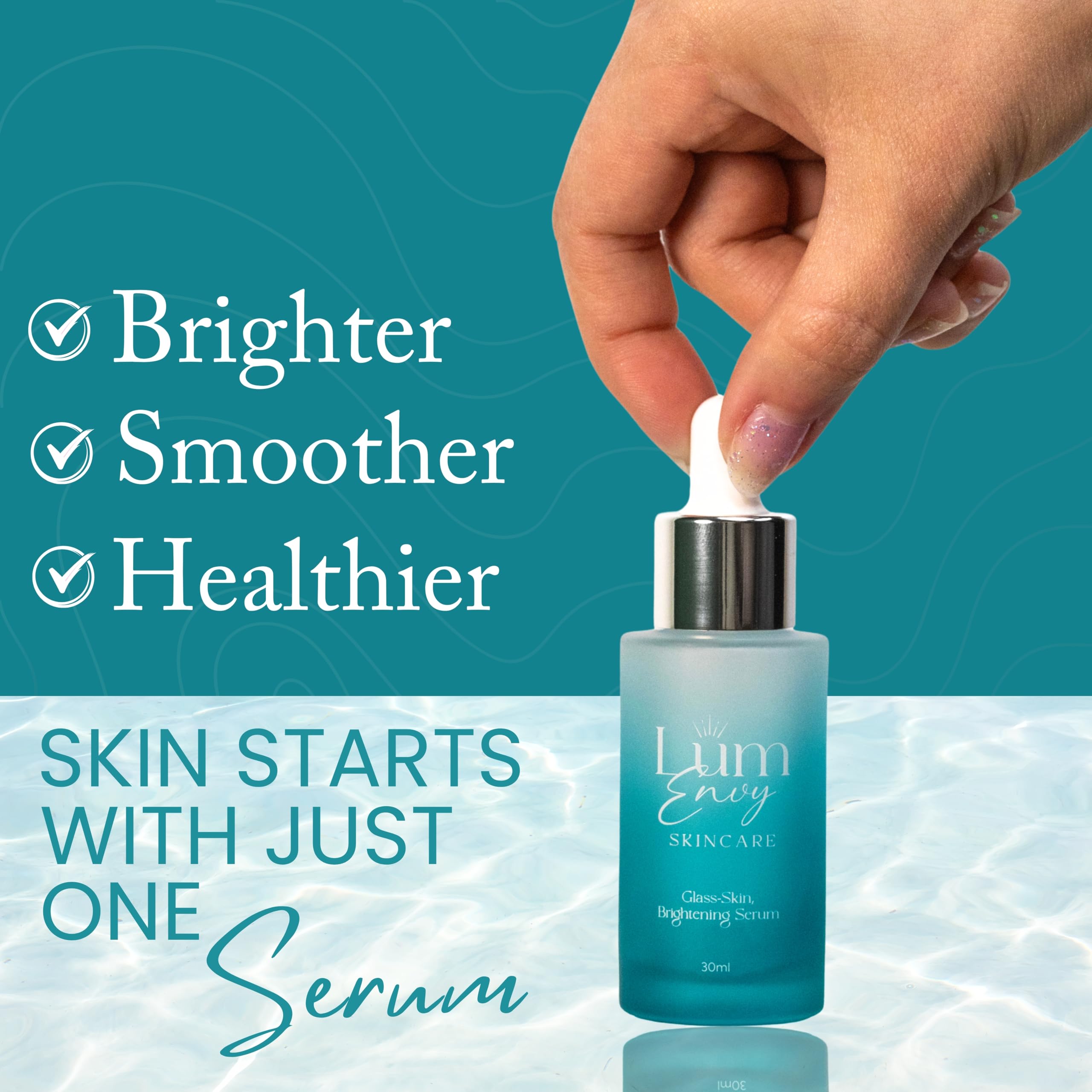 LumEnvy Salmon DNA Glass Skin Serum | Hydrating PDRN Niacinamide & Centella | 30ml