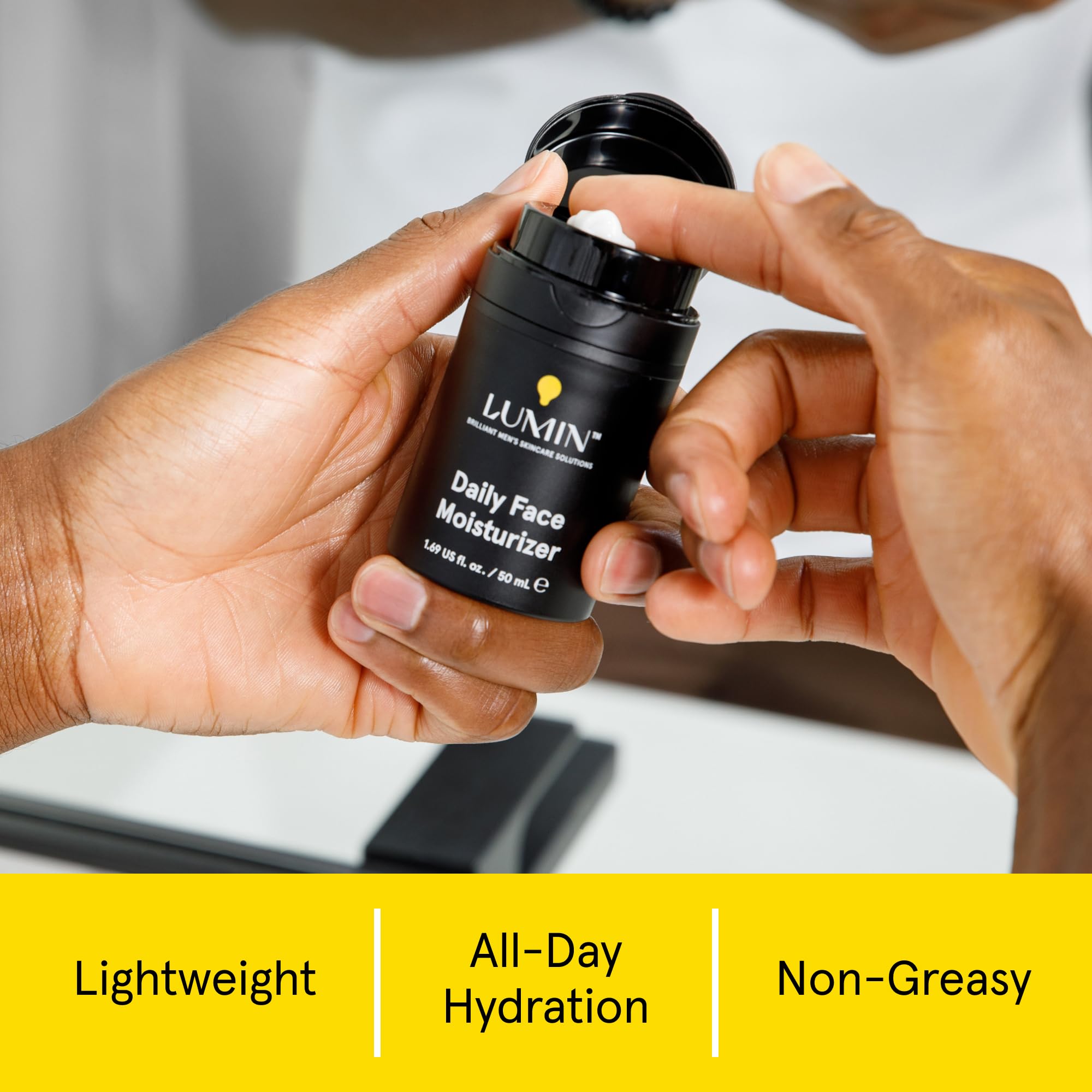 Lumin Daily Face Moisturizer for Men – Lightweight Niacinamide Hydration (50ml x 2)