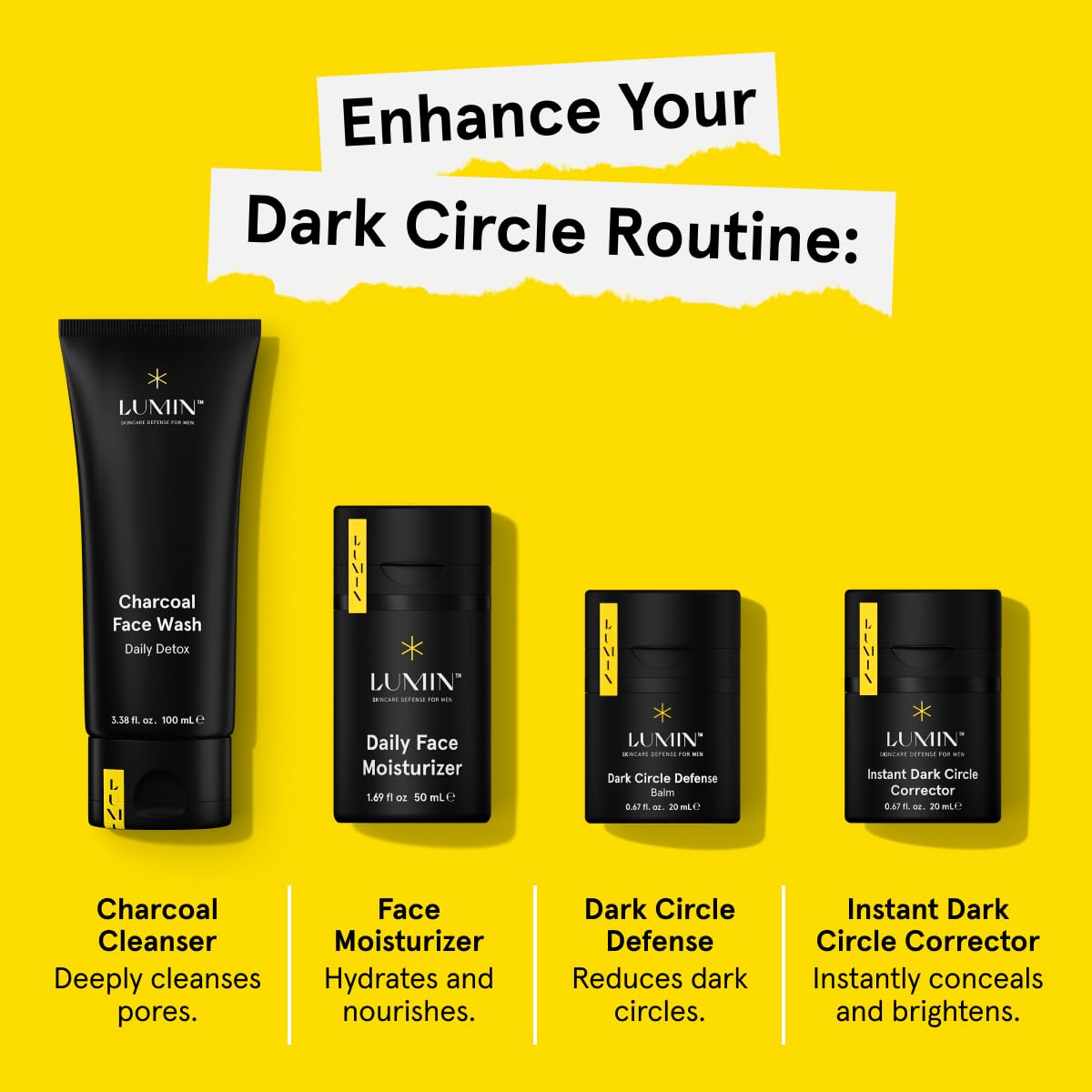 Lumin Instant Dark Circle Corrector for Men – Brighten Eyes, Reduce Puffiness (20mL)