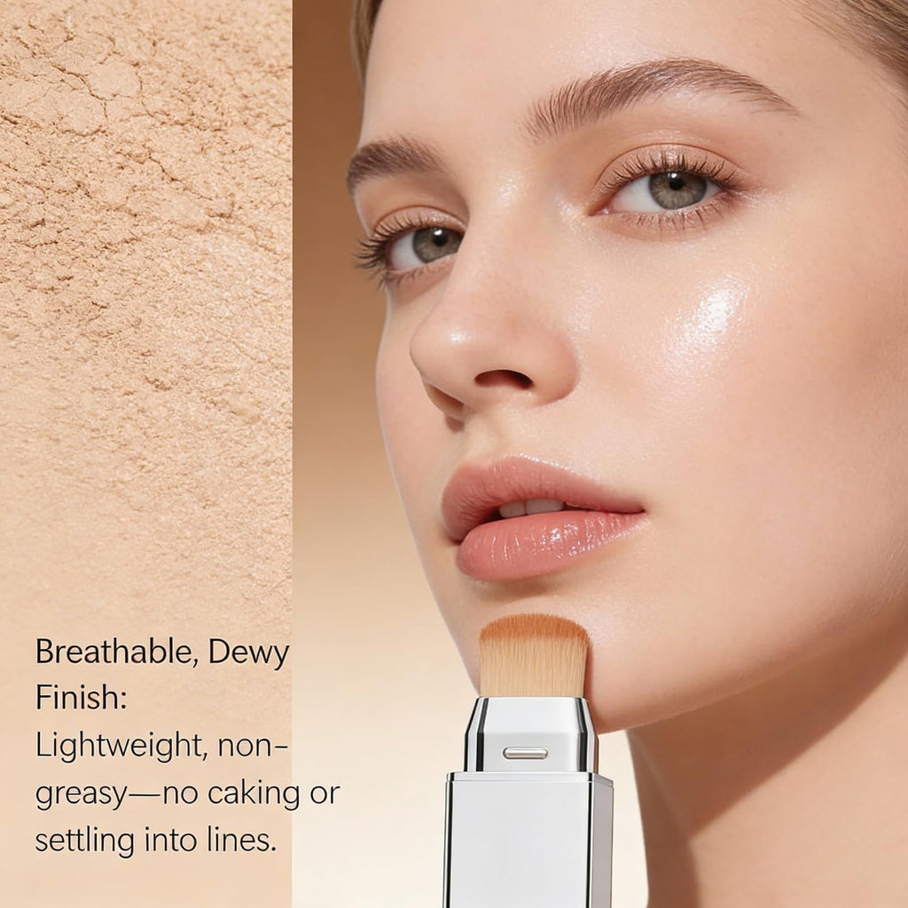 Lumine Skin Color-Changing Foundation Stick with Dual-Ended Brush – Hydrating, Buildable Coverage (Ivory White)