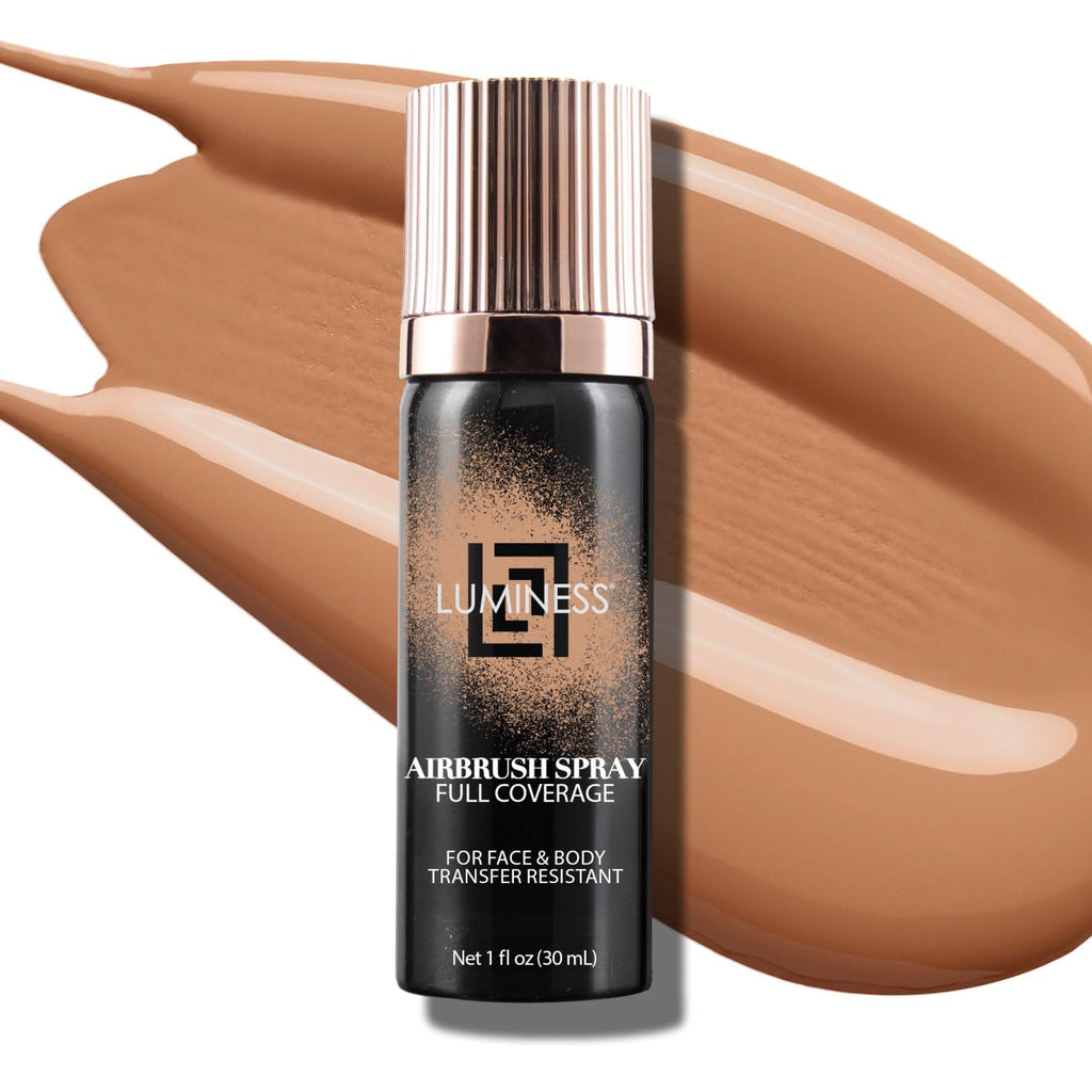 LUMINESS Airbrush Body Coverage - Tattoo Concealer Foundation for Face & Body | Water-Resistant, Long-Wear, Natural Finish - Light Tan