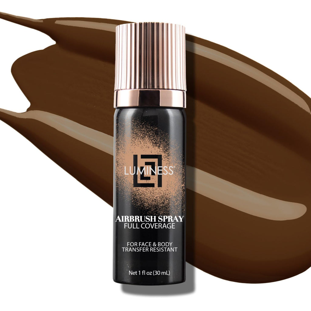 LUMINESS Airbrush Body Coverage – Full Coverage Foundation for Face & Body (Deep Rich) | Water-Resistant & Long-Wear