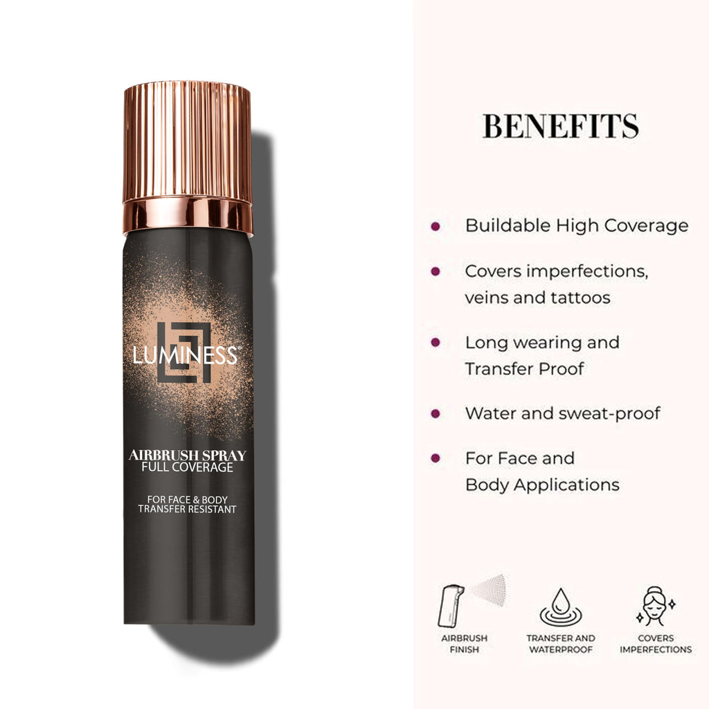 LUMINESS Airbrush Body Coverage – Long-Wear Foundation for Face & Body (Light Medium)