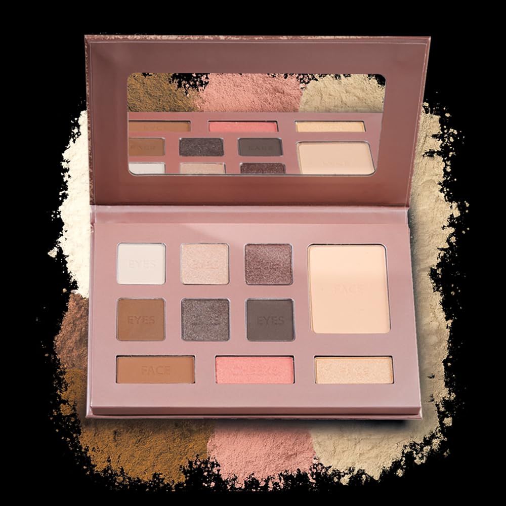 LUMINESS Face Time Essentials Palette – All-in-One Makeup Kit with 6 Eyeshadows, Bronzer, Blush, Highlighter & Powder