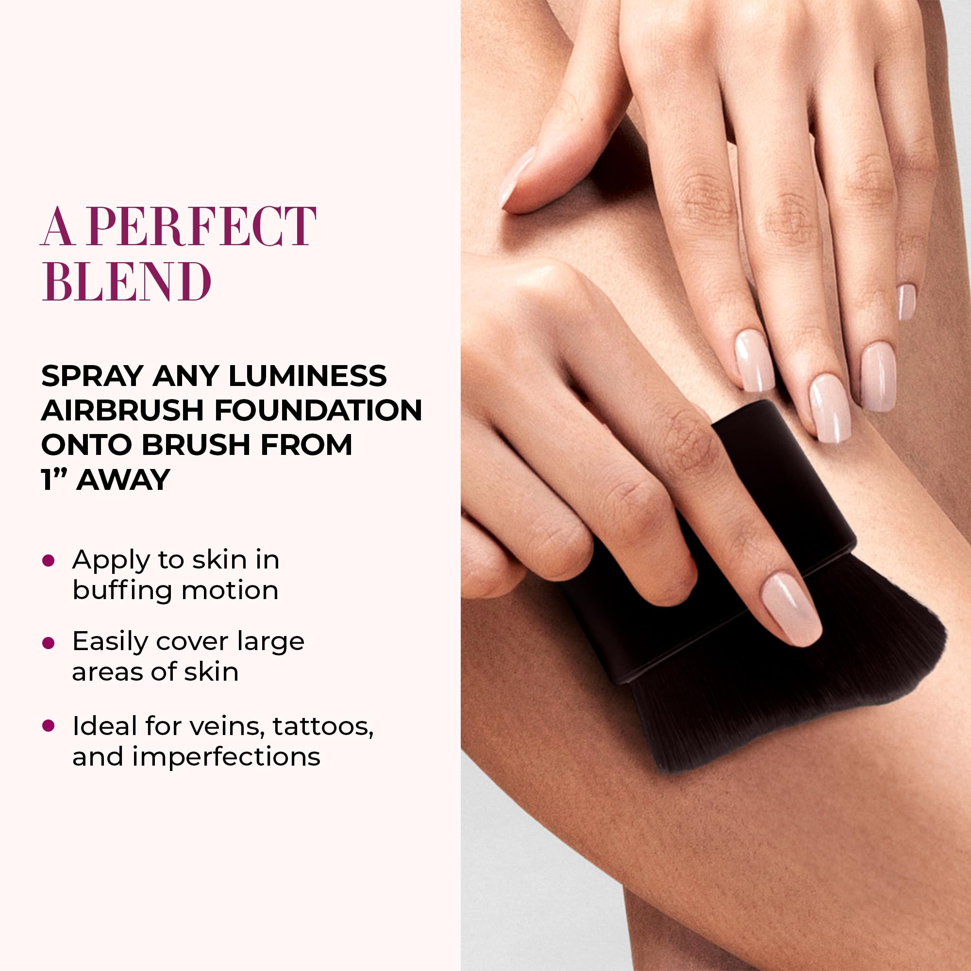 LUMINESS Large Body Makeup Brush – Flawless, Streak-Free Coverage for Face, Body & Self Tan