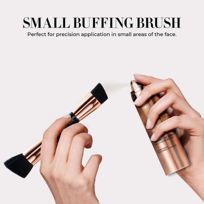 LUMINESS Airbrush Spray Silk Foundation Starter Kit - Light Warm | Hydrating Primer, Buildable Coverage, Brush