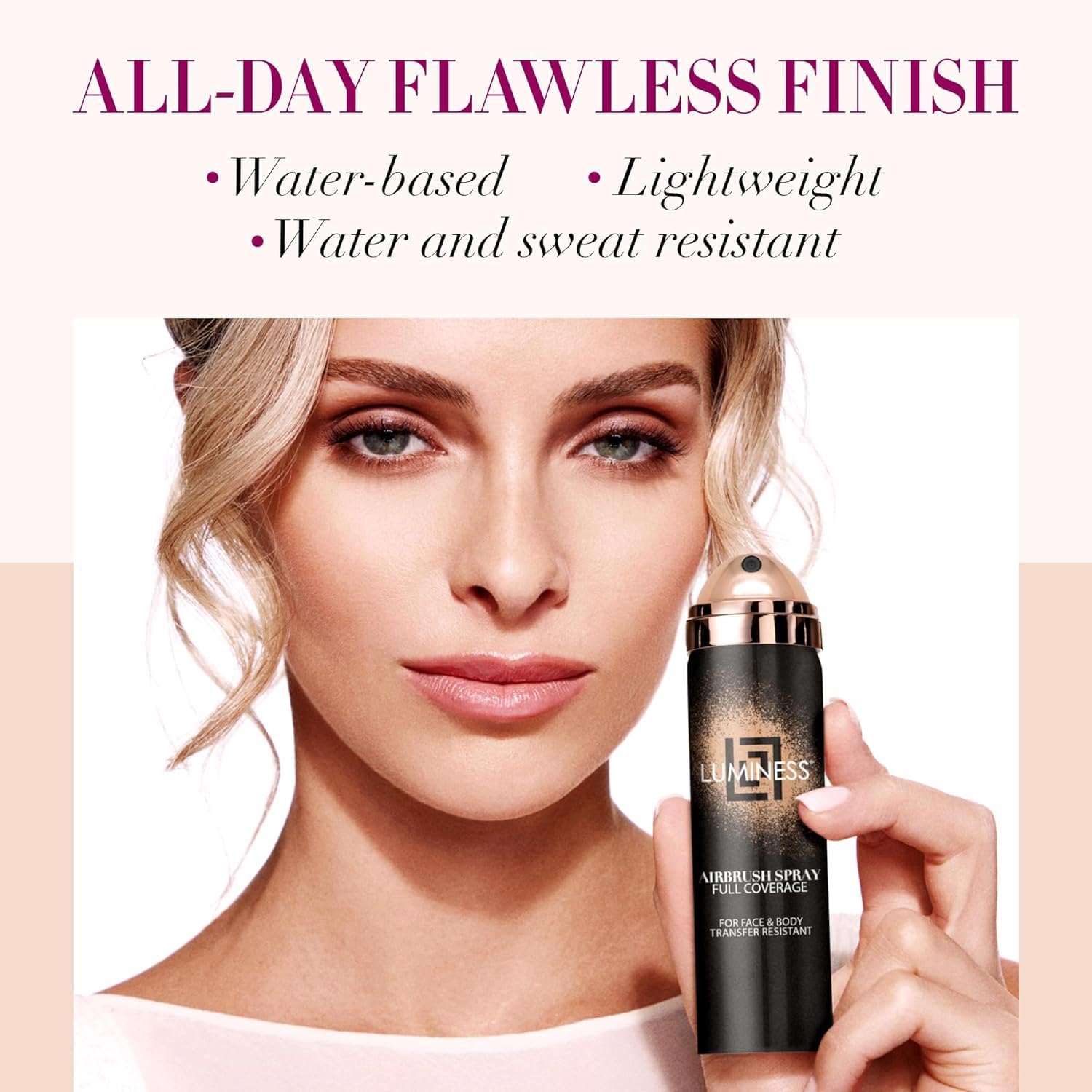 LUMINESS Airbrush Body Coverage Foundation – Light Fair | Water-Resistant & Long-Wear