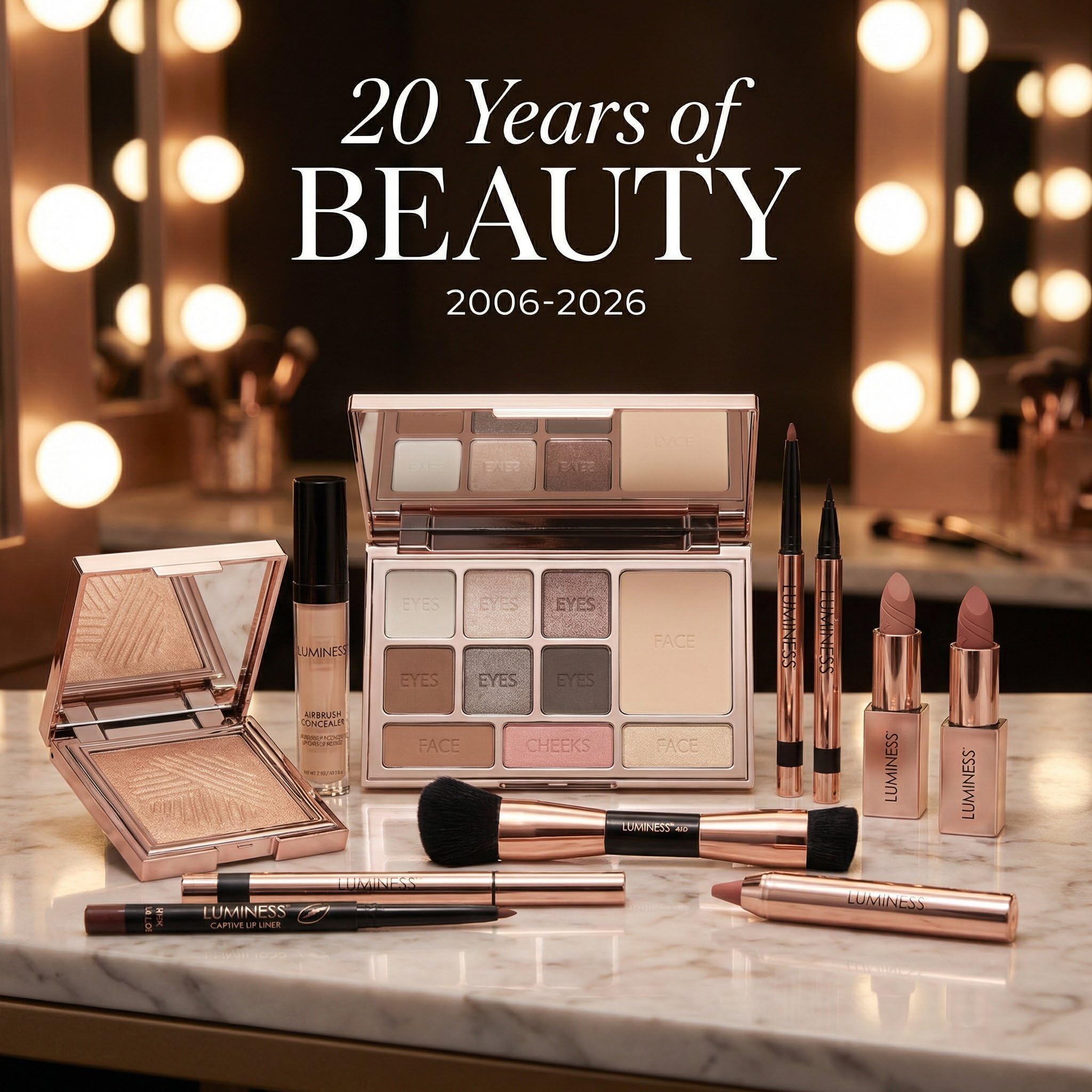 LUMINESS Silk Airbrush Foundation Kit – Buildable Coverage, Hydration & Humidity-Resistant (Warm)