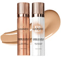 LUMINESS Silk Airbrush Foundation & Hydrating Primer Kit – Full Coverage, Hyaluronic Acid + Silk (Light Medium)