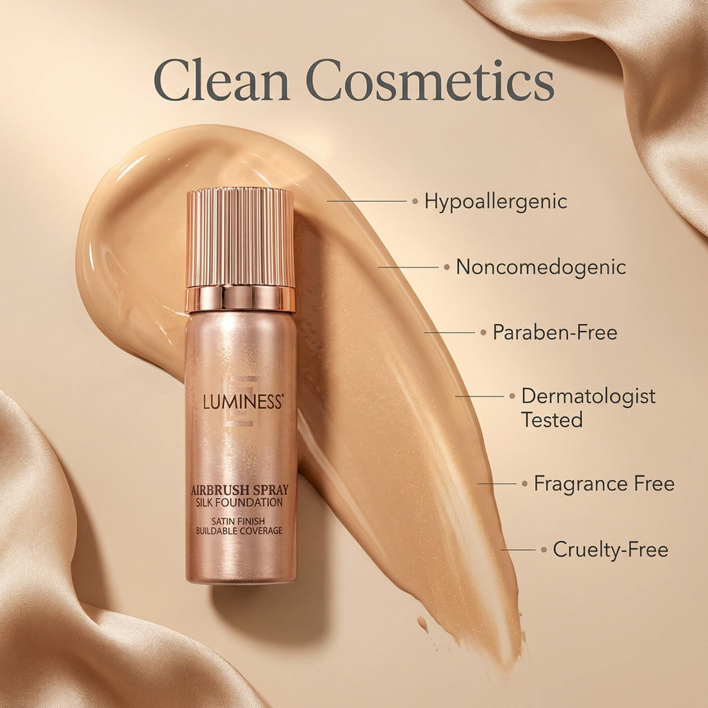 LUMINESS Silk Airbrush Spray Foundation 2-PC Kit – Buildable Coverage, Hydration, Humidity Resistant, Light Fair