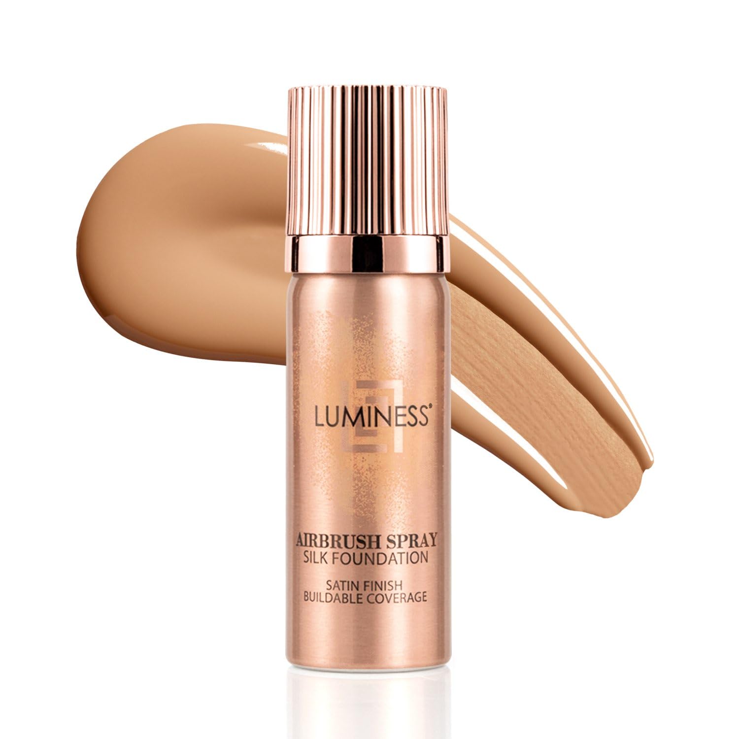 LUMINESS Silk Airbrush Spray Foundation – Buildable Coverage, Hydration & Anti-Aging (050 Medium Warm)