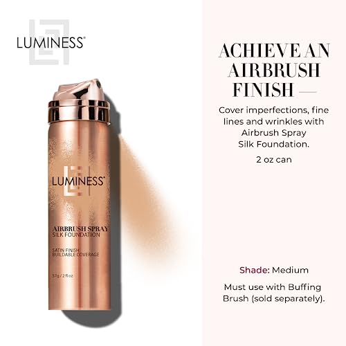 LUMINESS Silk Airbrush Spray Foundation – Full Coverage Hydration (Shade Medium)