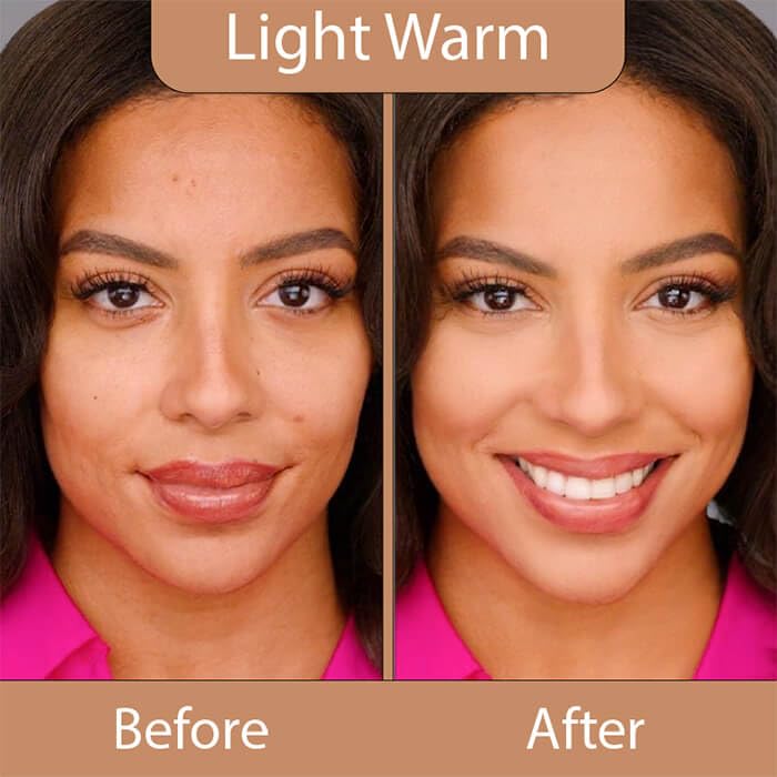 LUMINESS Airbrush Spray Silk Foundation Starter Kit - Light Warm | Hydrating Primer, Buildable Coverage, Brush